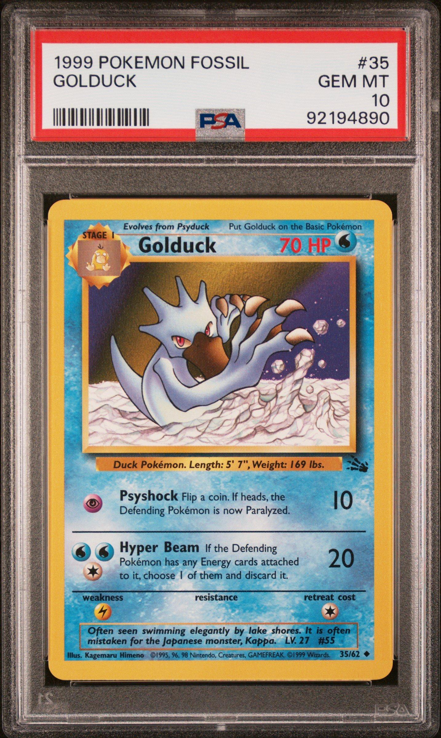 1999 Pokemon Fossil 35 Golduck PSA 10