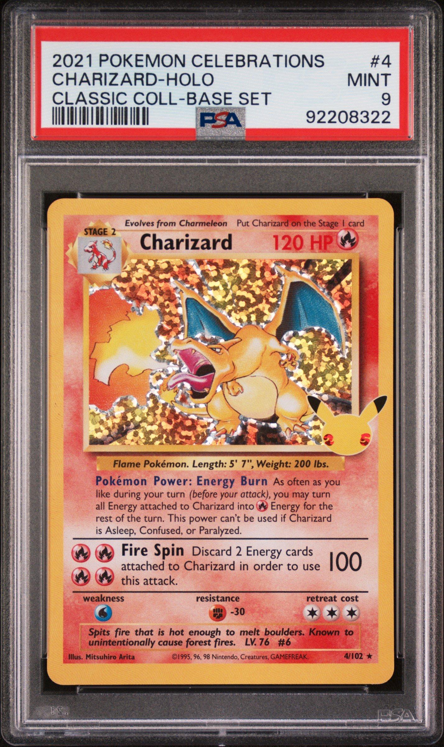 2021 Pokemon Celebrations Classic Collection 4 Charizard-holo PSA