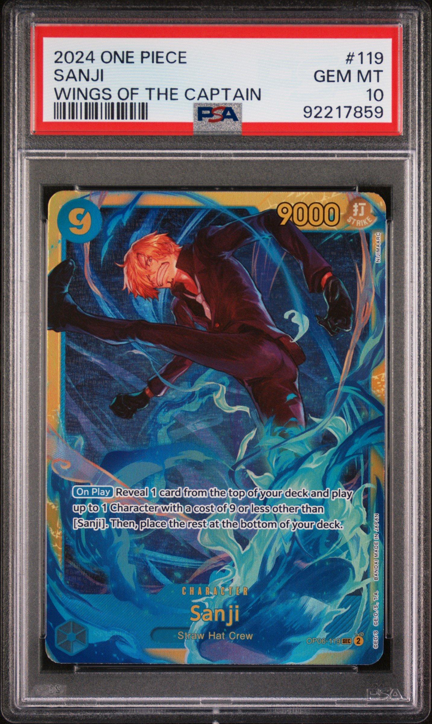 2024 One Piece Op06-wings Of The Captain 119 Sanji PSA 10 Graded