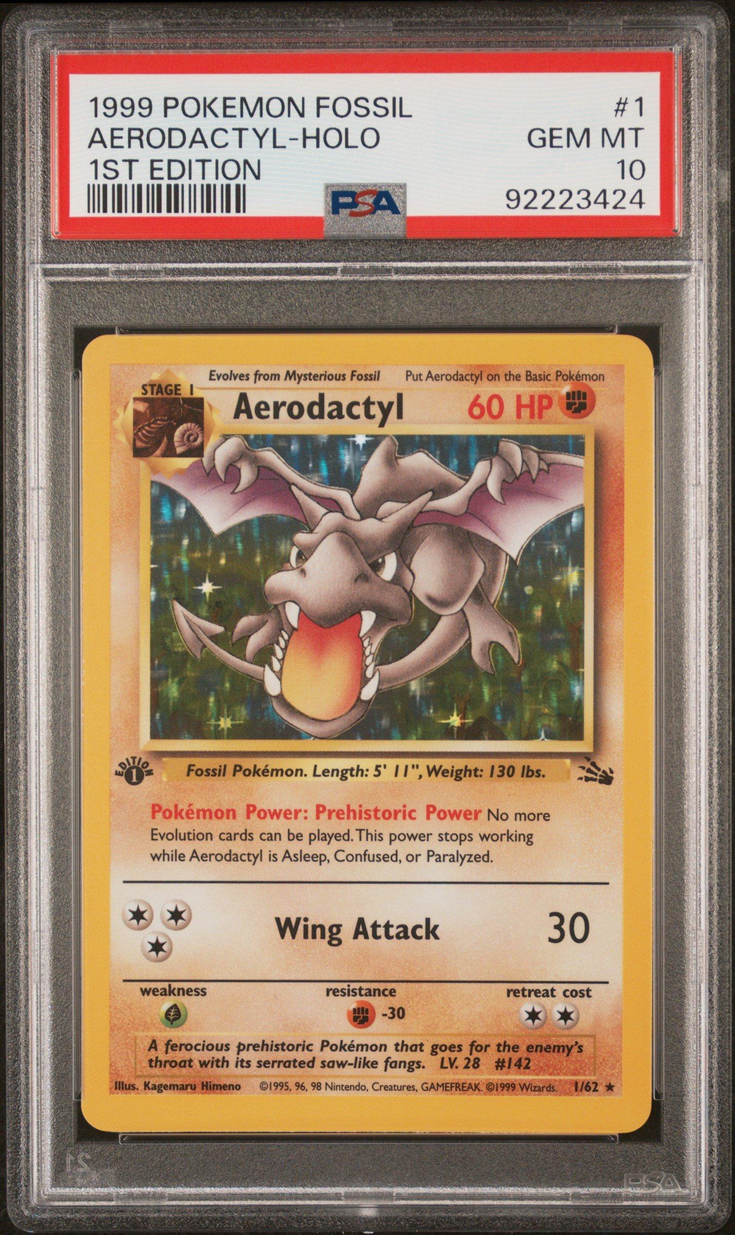 1999 Pokemon Fossil 1 Aerodactyl-holo 1st Edition PSA 10 | GameStop