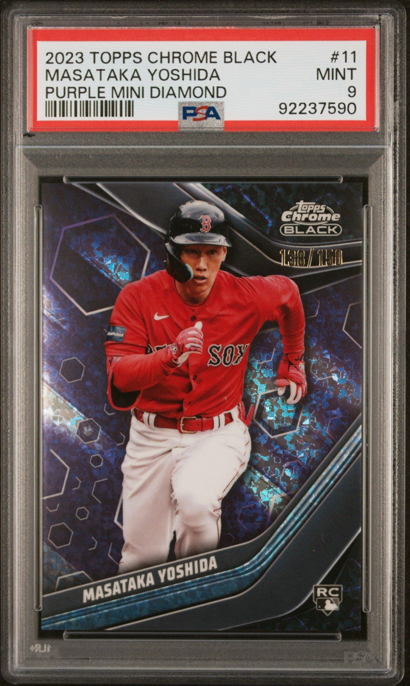 2023 Topps Chrome Black 11 Masataka Yoshida Purple Mini Diamond Refractor PSA 9