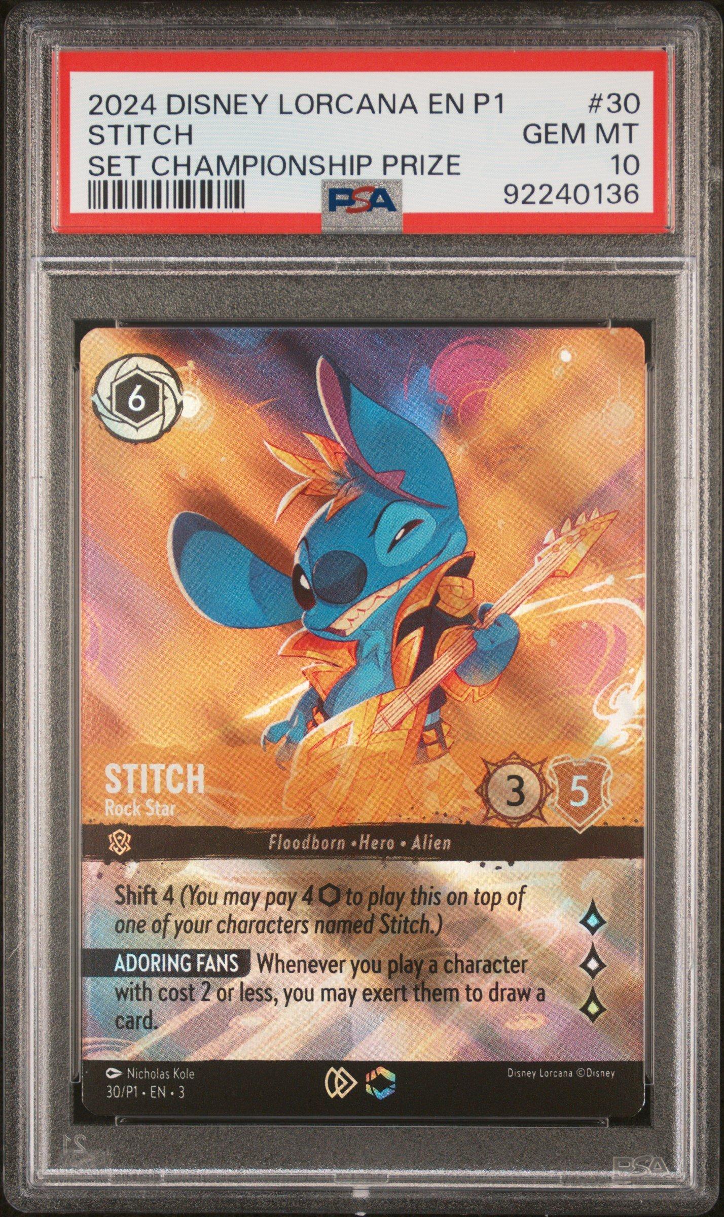 2025 LORCANA スティッチ セットチャンピオンシップpsa10 2024 Disney Lorcana En P1-promo 30 Stitch - Rock Star Into
