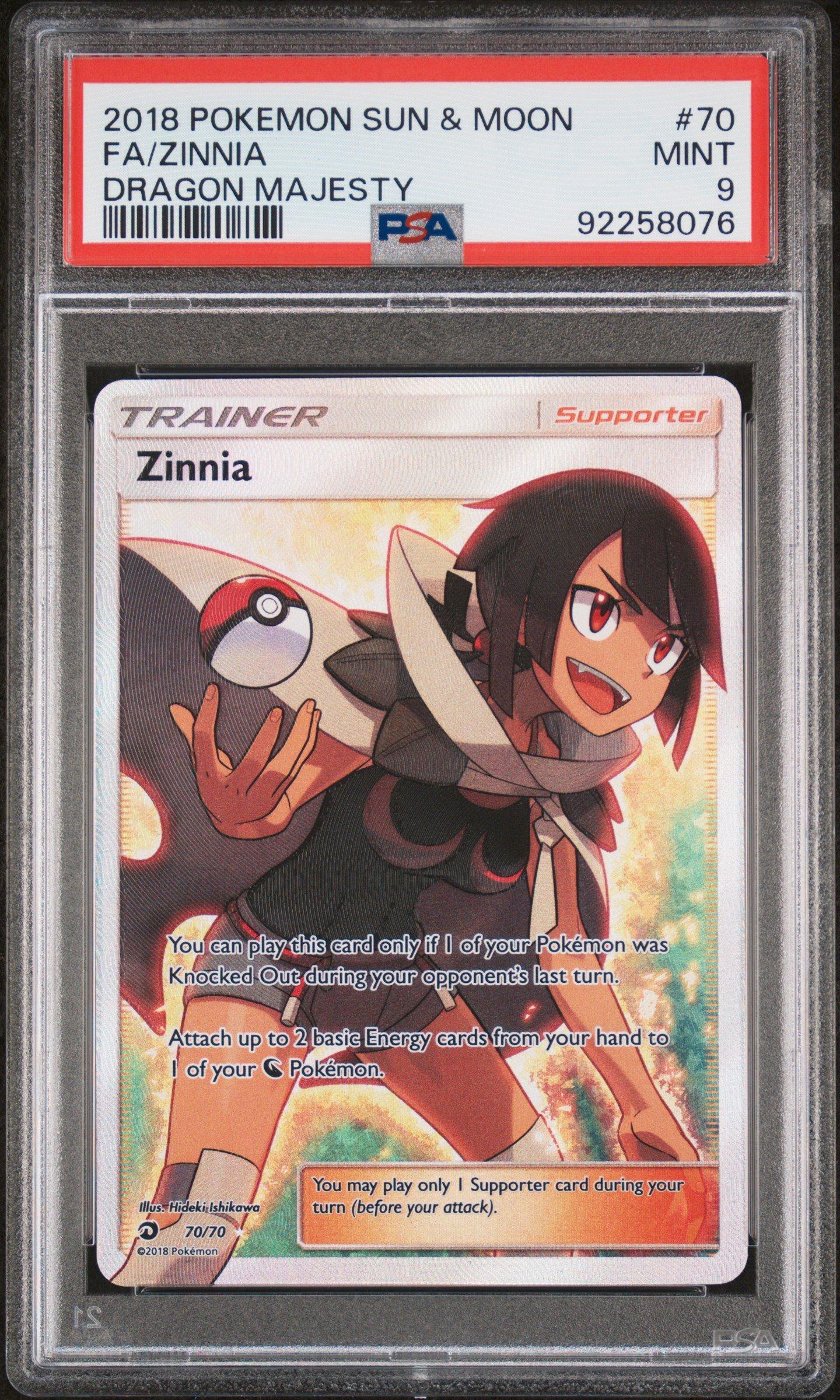 2018 Pokemon Sun & Moon Dragon Majesty 70 Full Art/zinnia PSA 9