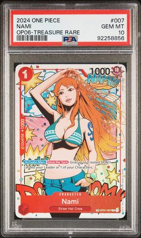 2022 ONE PIECE ナミ #007 GEM MT 10 2024 One Piece Op06-wings Of The Captain 007 Nami Treasure