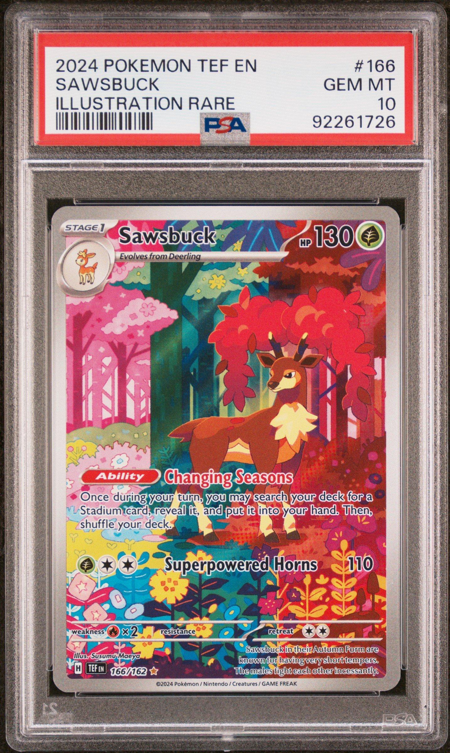 2024 Pokemon Tef En-temporal Forces 166 Sawsbuck Illustration Rare