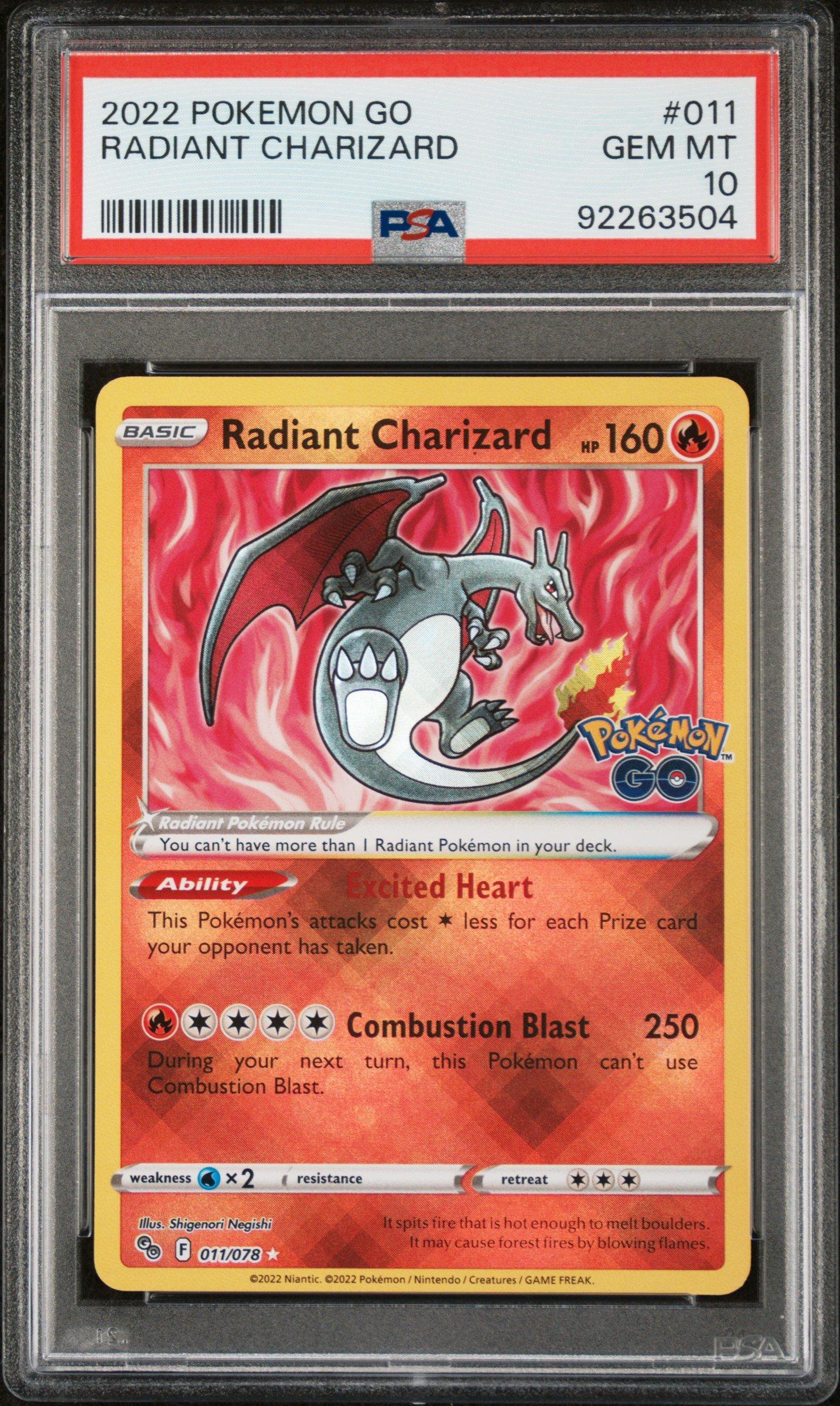 2022 Pokemon Go 011 Radiant Charizard PSA 10 Graded Card | GameStop