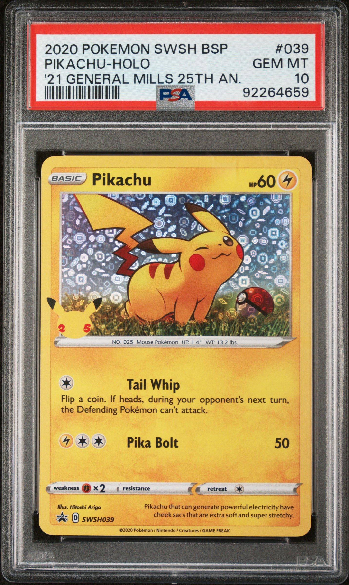 2020 Pokemon Swsh Black Star Promo 039 Pikachu-holo 2021 General Mills 25th  Anniversary PSA 10 Graded Card | GameStop