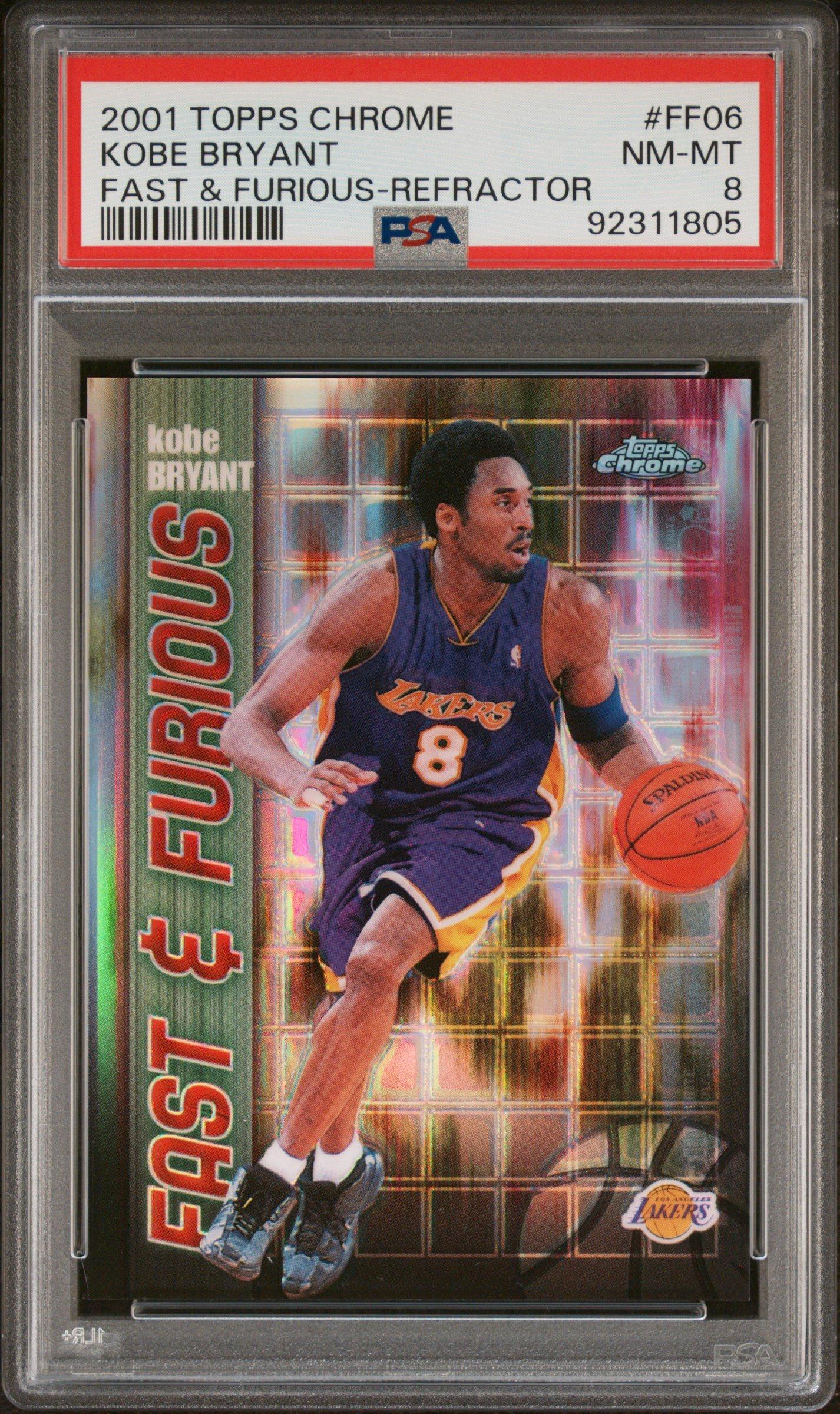 2001 Topps Chrome Fast & Furious Ff06 Kobe Bryant Refractor PSA 8