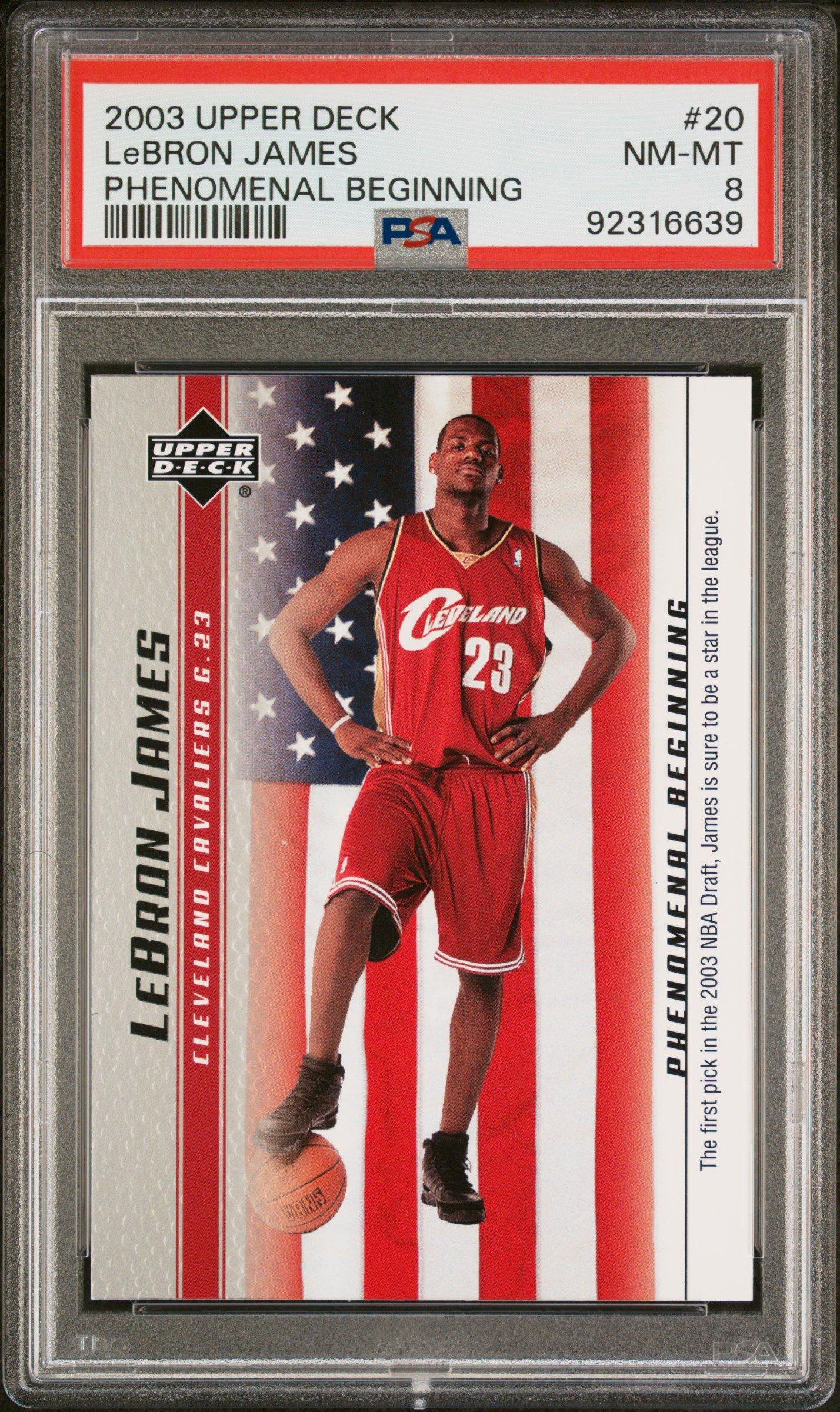 2003 Upper Deck Lebron James Phenomenal Beginnings 20 Lebron James PSA 8