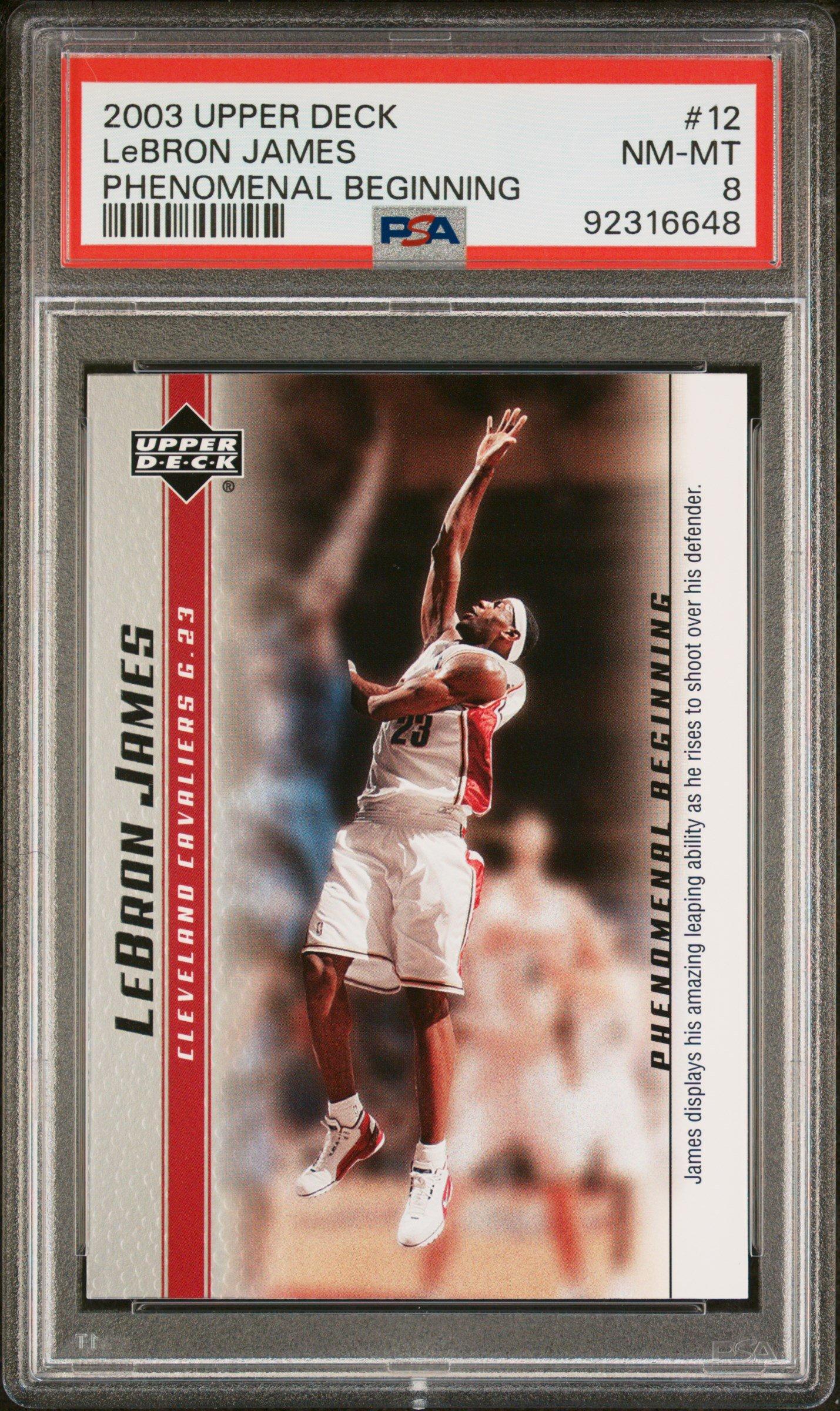 2003 Upper Deck Lebron James Phenomenal Beginnings 12 Lebron James PSA 8