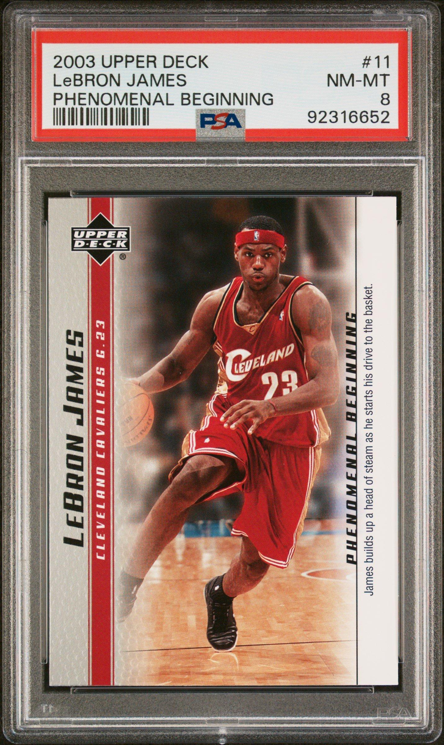2003 Upper Deck Lebron James Phenomenal Beginnings 11 Lebron James PSA 8