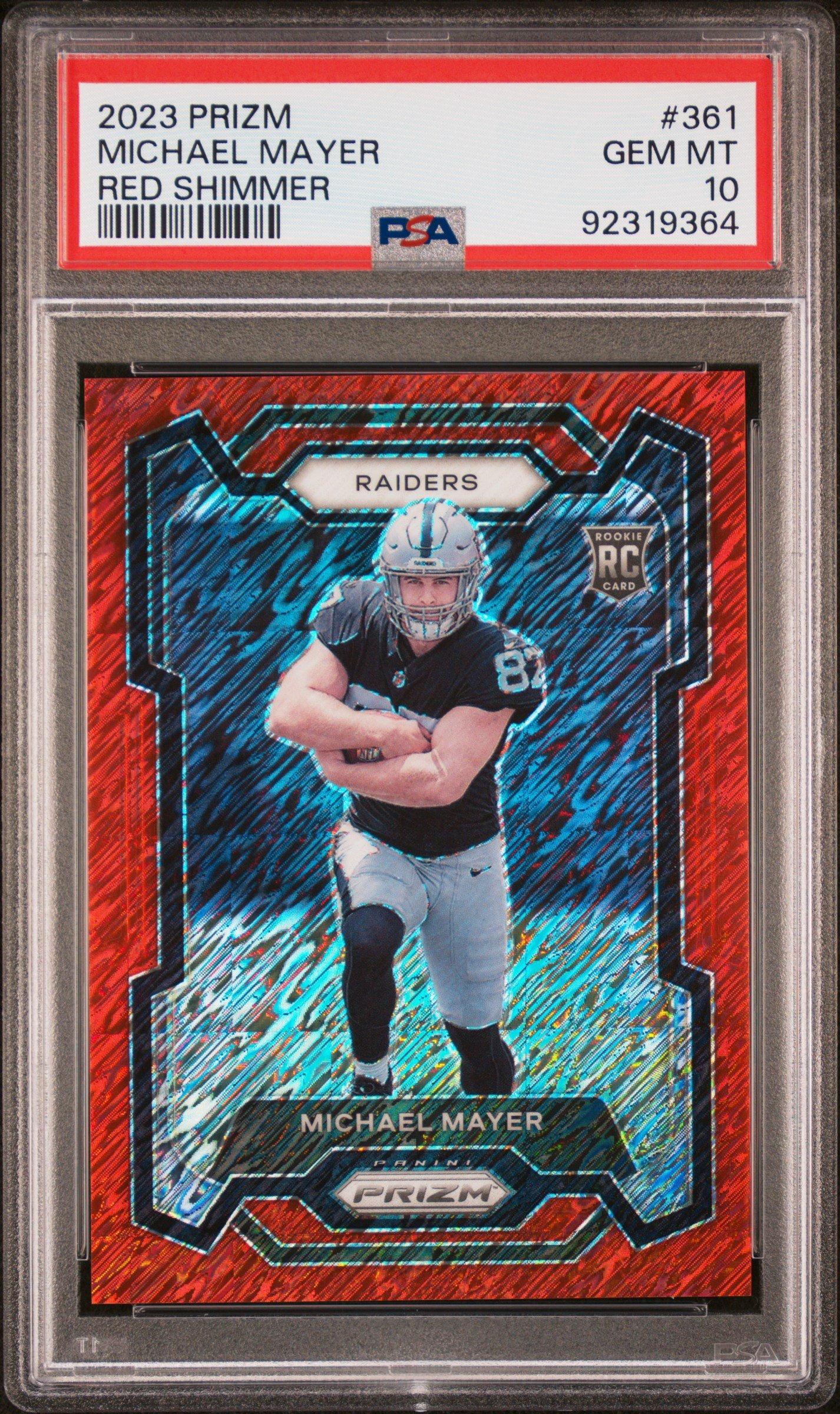 2023 Panini Prizm 361 Michael Mayer Red Shimmer PSA 10