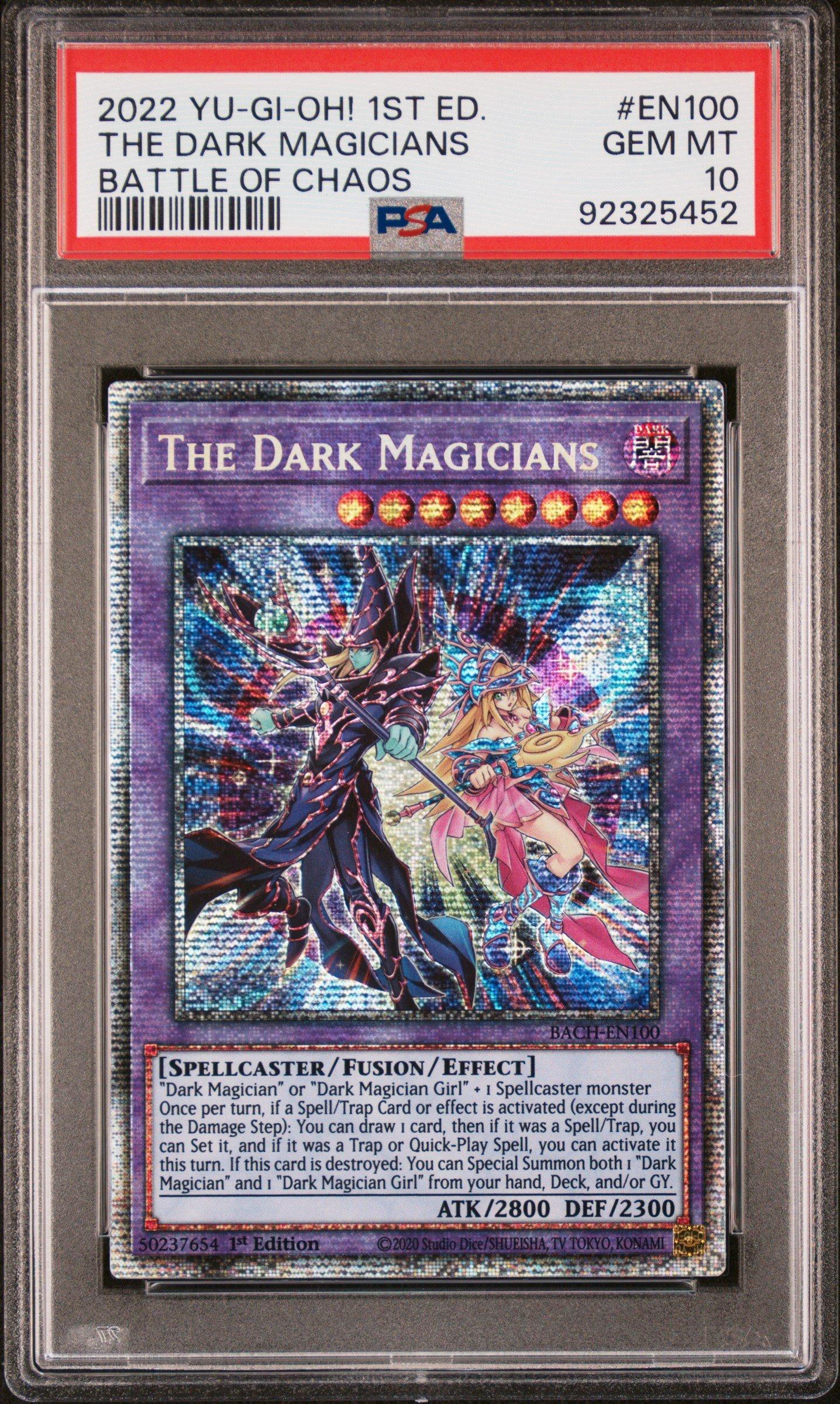 2022 Yu-gi-oh! Bach-battle Of Chaos En100 The Dark Magicians 1st Edition  PSA 10 Graded Card | GameStop