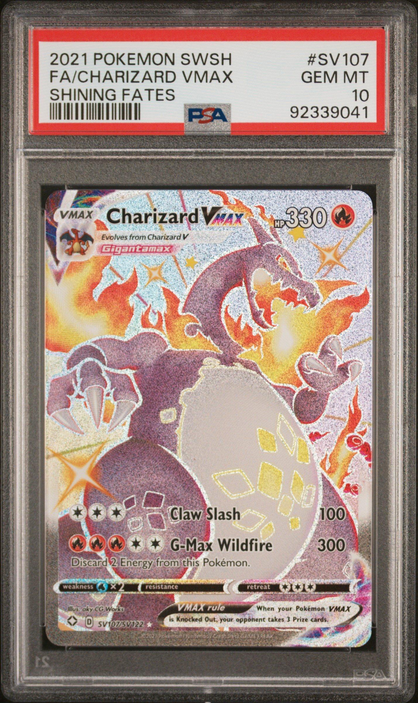 2021 Pokemon Sword & Shield Shining Fates Sv107 Full Art/charizard