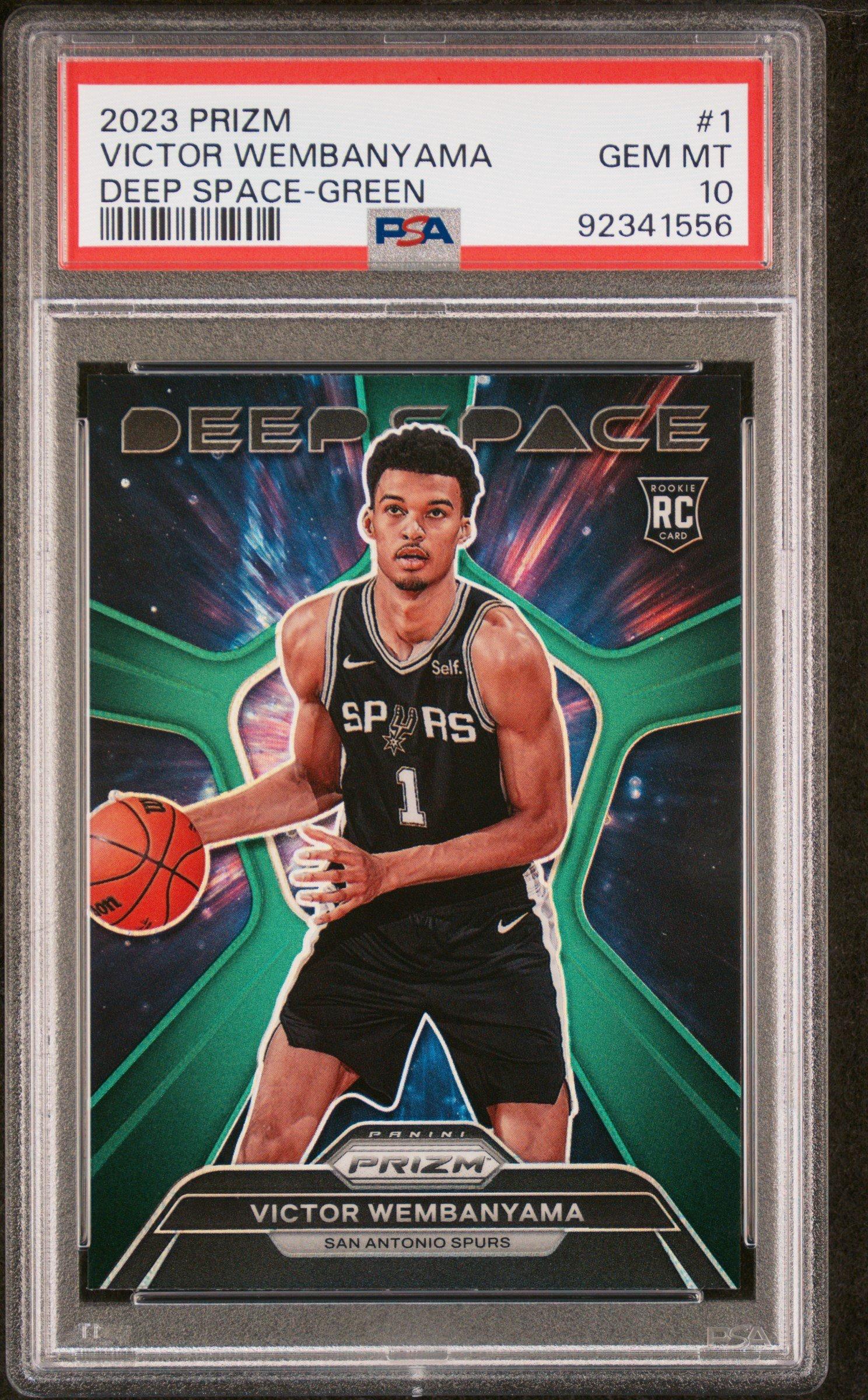 2023 Panini Prizm Deep Space 1 Victor Wembanyama Green Prizm PSA