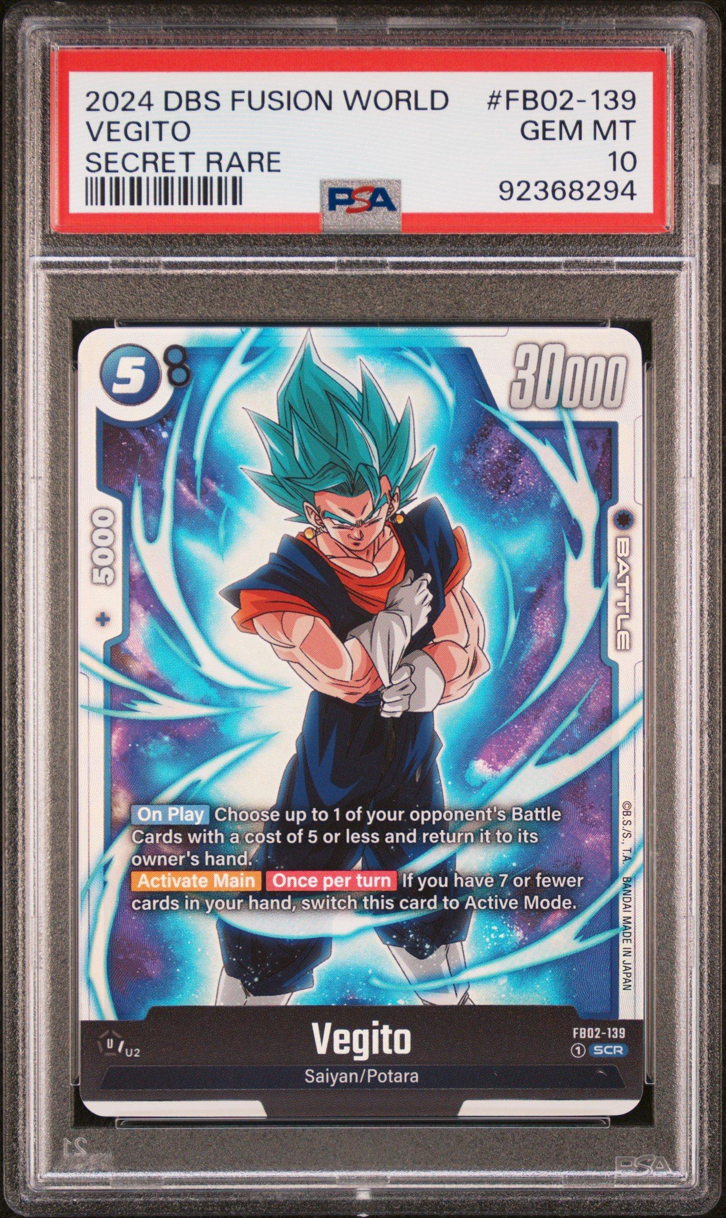dragon ball super card game blue vegito BGS 9.5 BM4-SEC Saiyan SEC (2020) Set Name Vegito - FB02-139 - Blazing