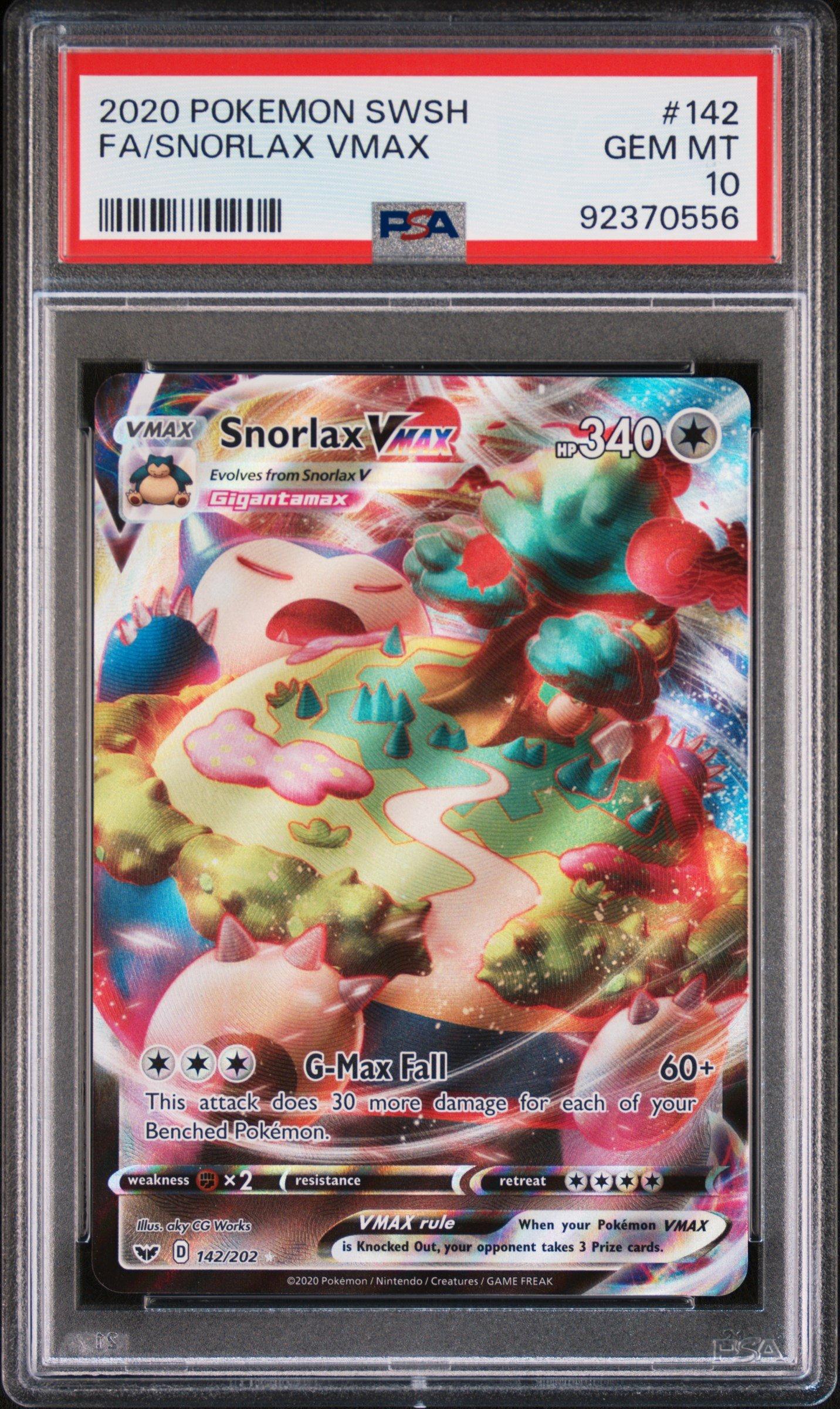 2020 Pokemon Sword & Shield 142 Full Art/snorlax Vmax PSA 10