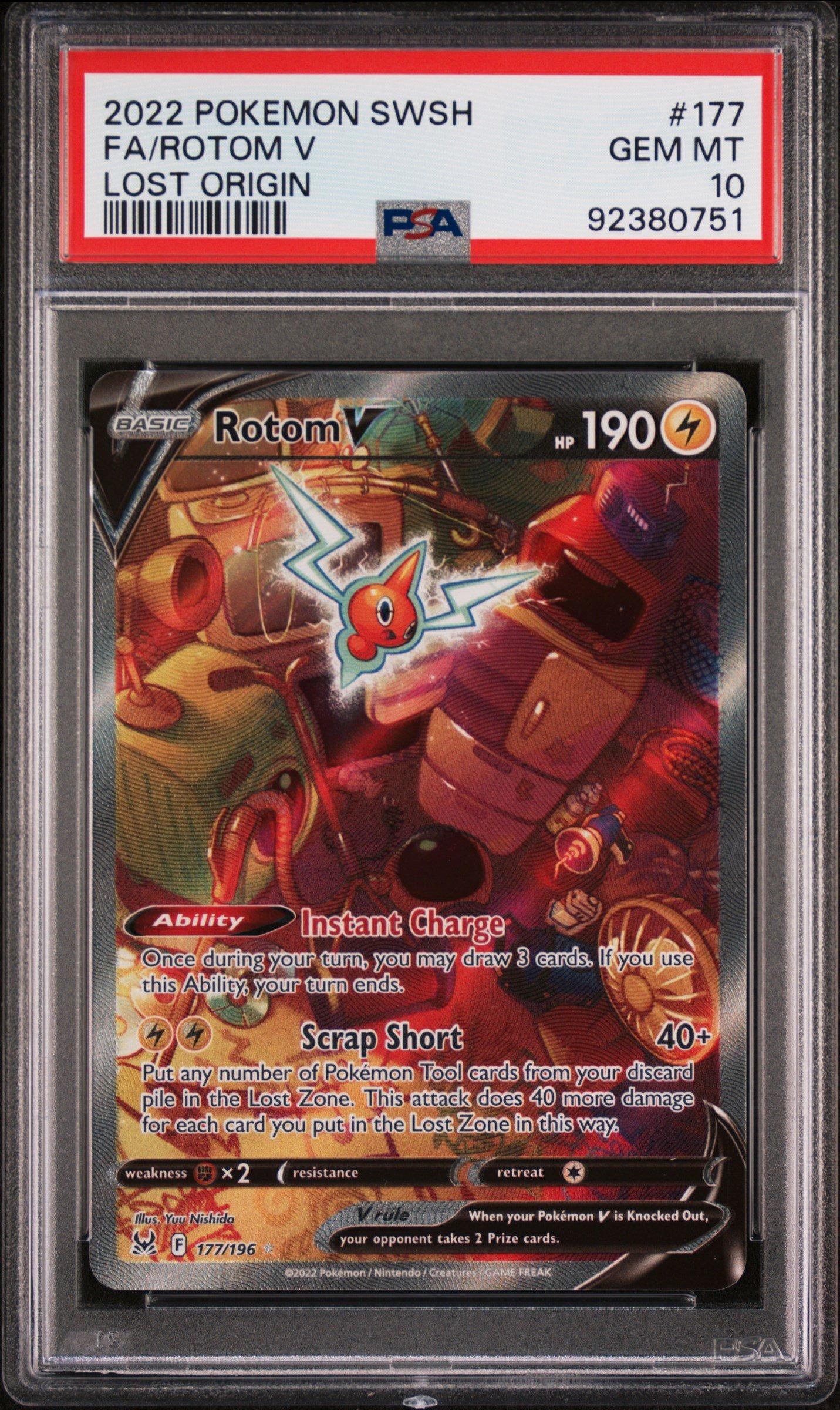 2022 Pokemon Sword & Shield Lost Origin 177 Full Art/rotom V PSA