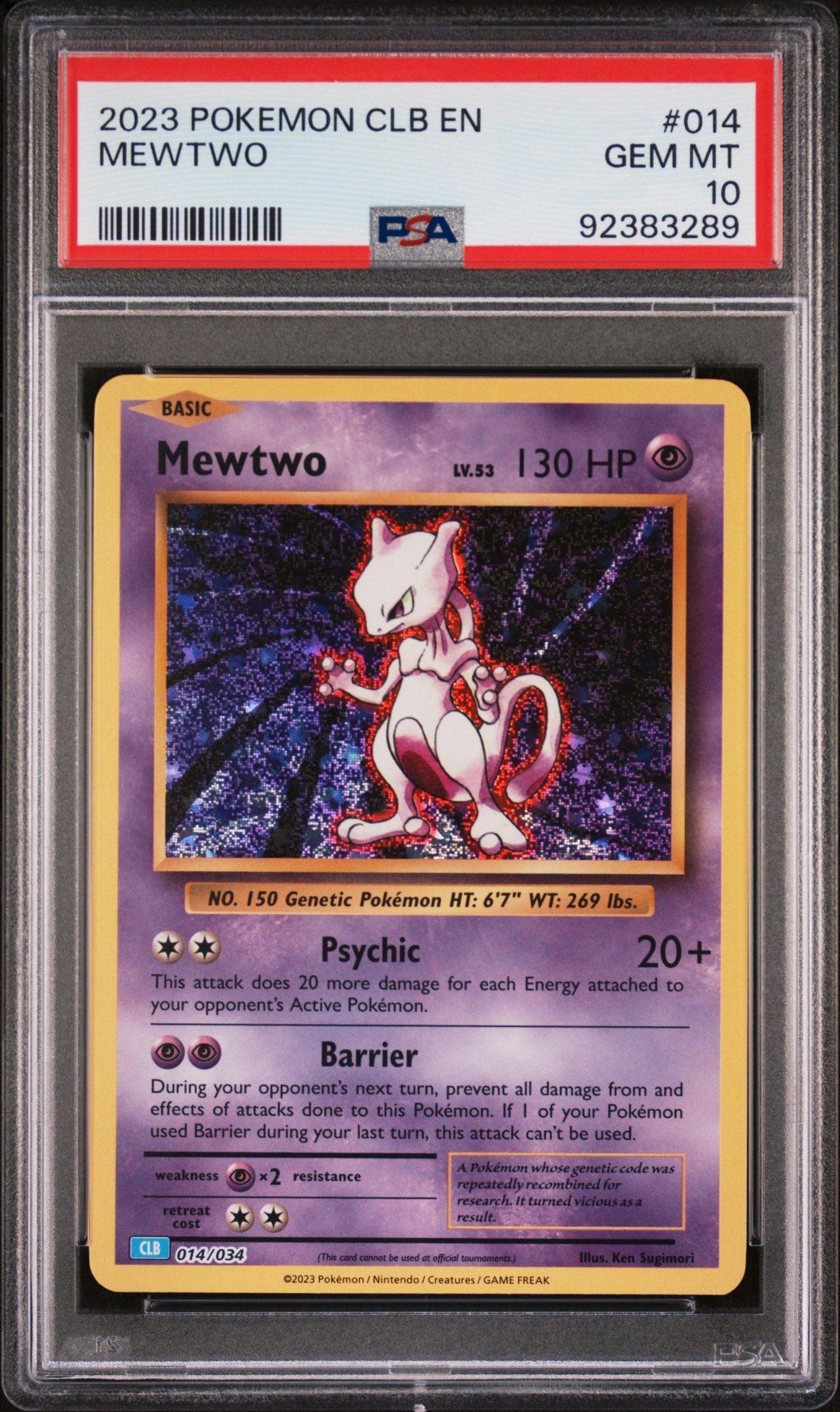 2023 Pokemon Clb-trading Card Game Classic Blastoise & Suicune Ex Deck 014  Mewtwo PSA 10 Graded Card | GameStop