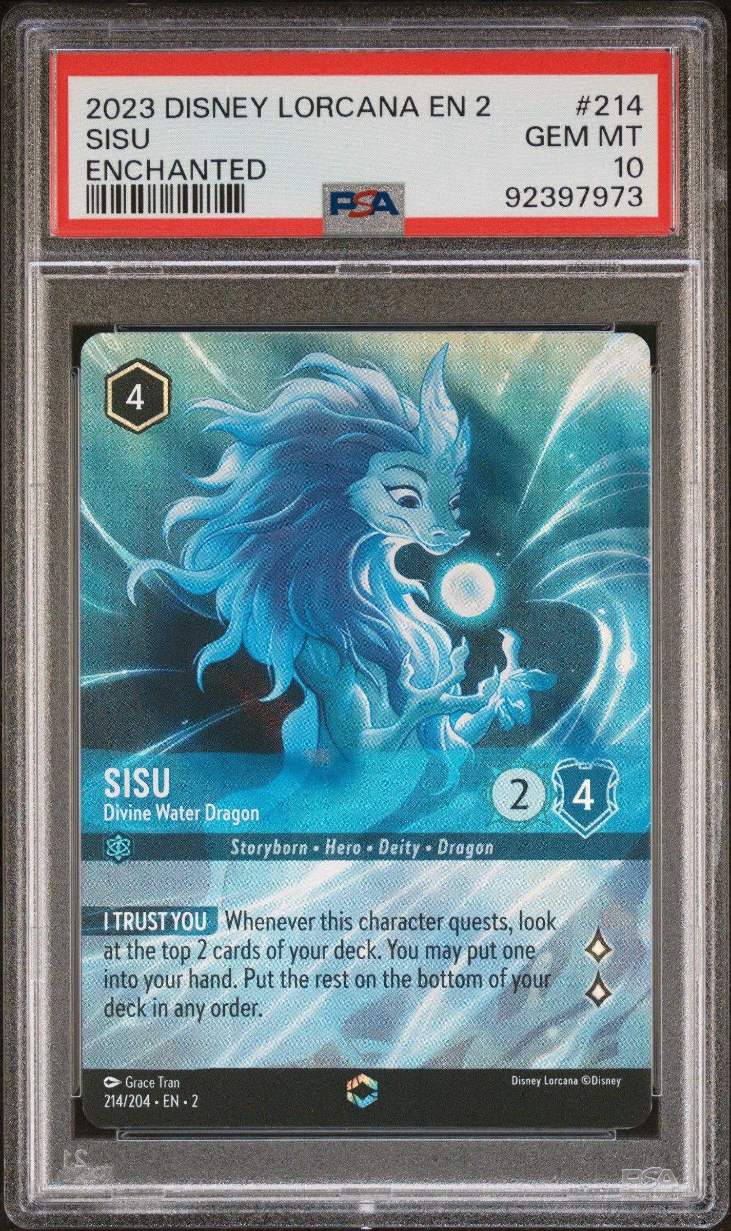 2023 Disney Lorcana En 2-rise Of The Floodborn 214 Sisu - Divine Water  Dragon Enchanted PSA 10 Graded Card | GameStop