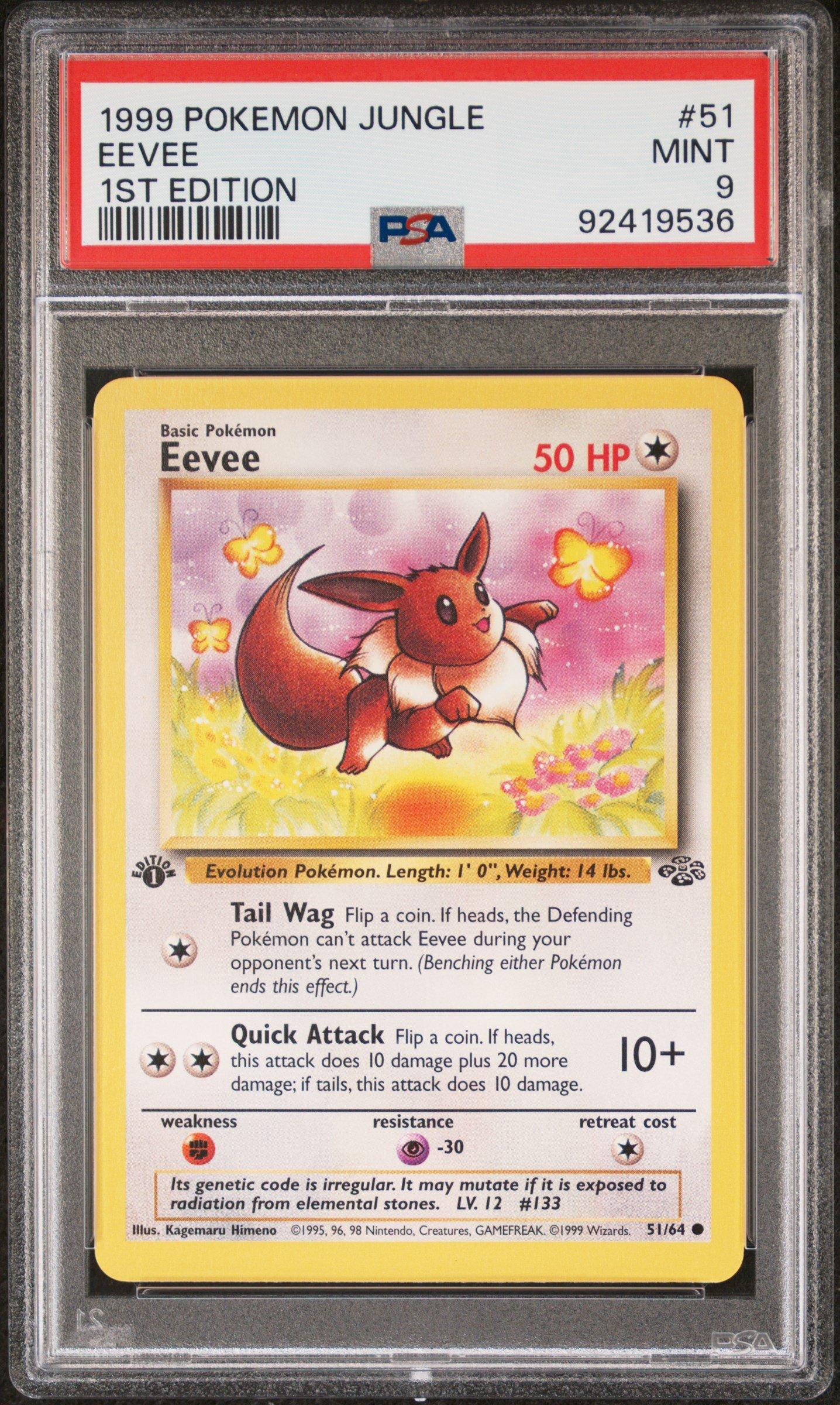 1999 Pokemon Jungle 51 Eevee 1st Edition PSA 9 | GameStop
