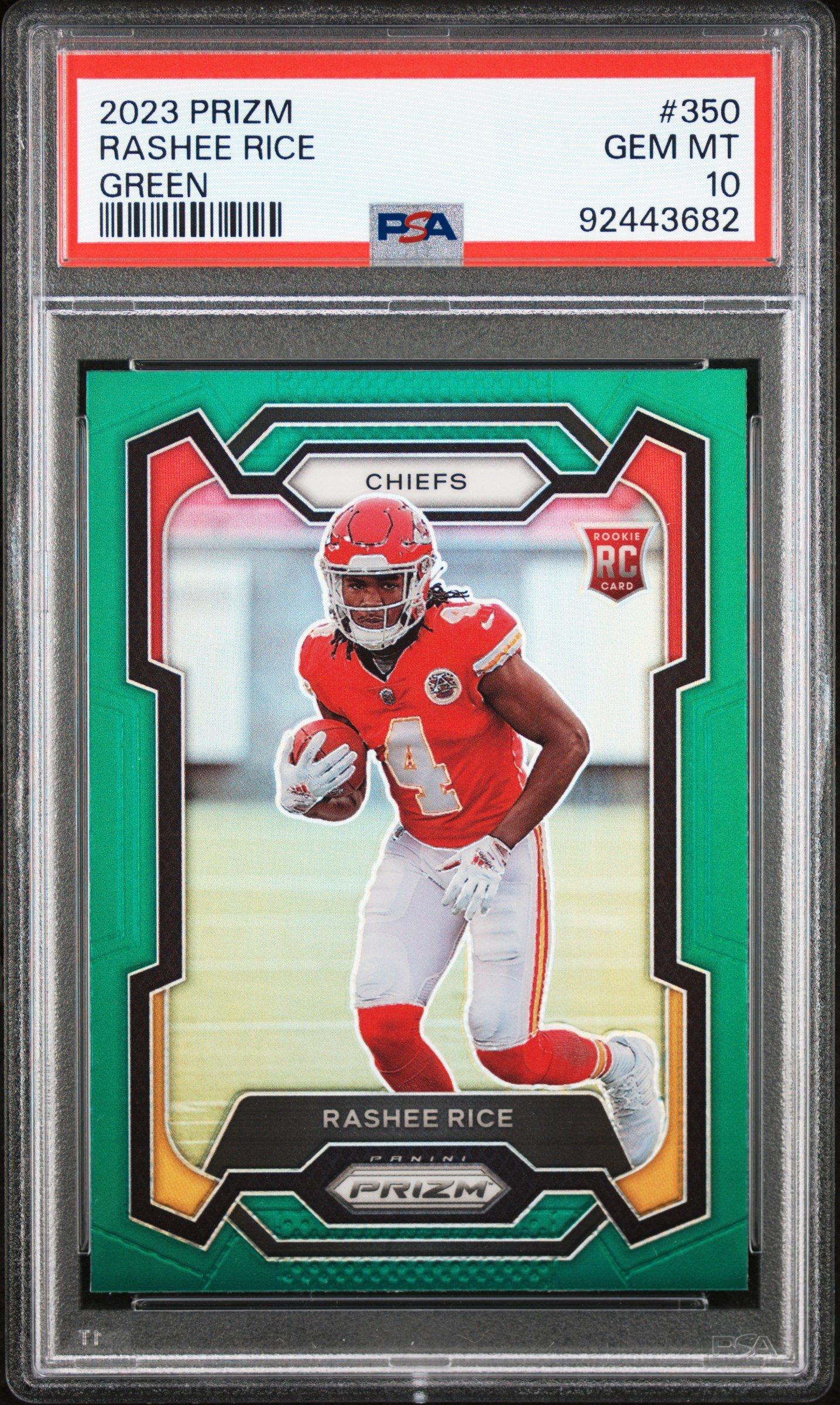 2023 Panini Prizm 350 Rashee Rice Green Prizm PSA 10