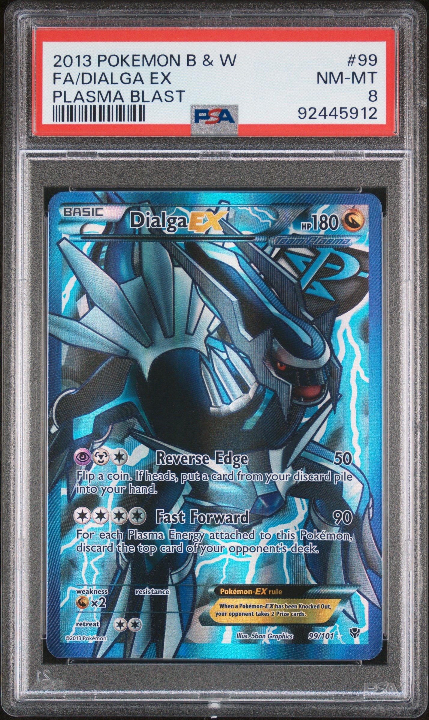 2013 Pokemon Black & White Plasma Blast 99 Full Art/dialga Ex PSA