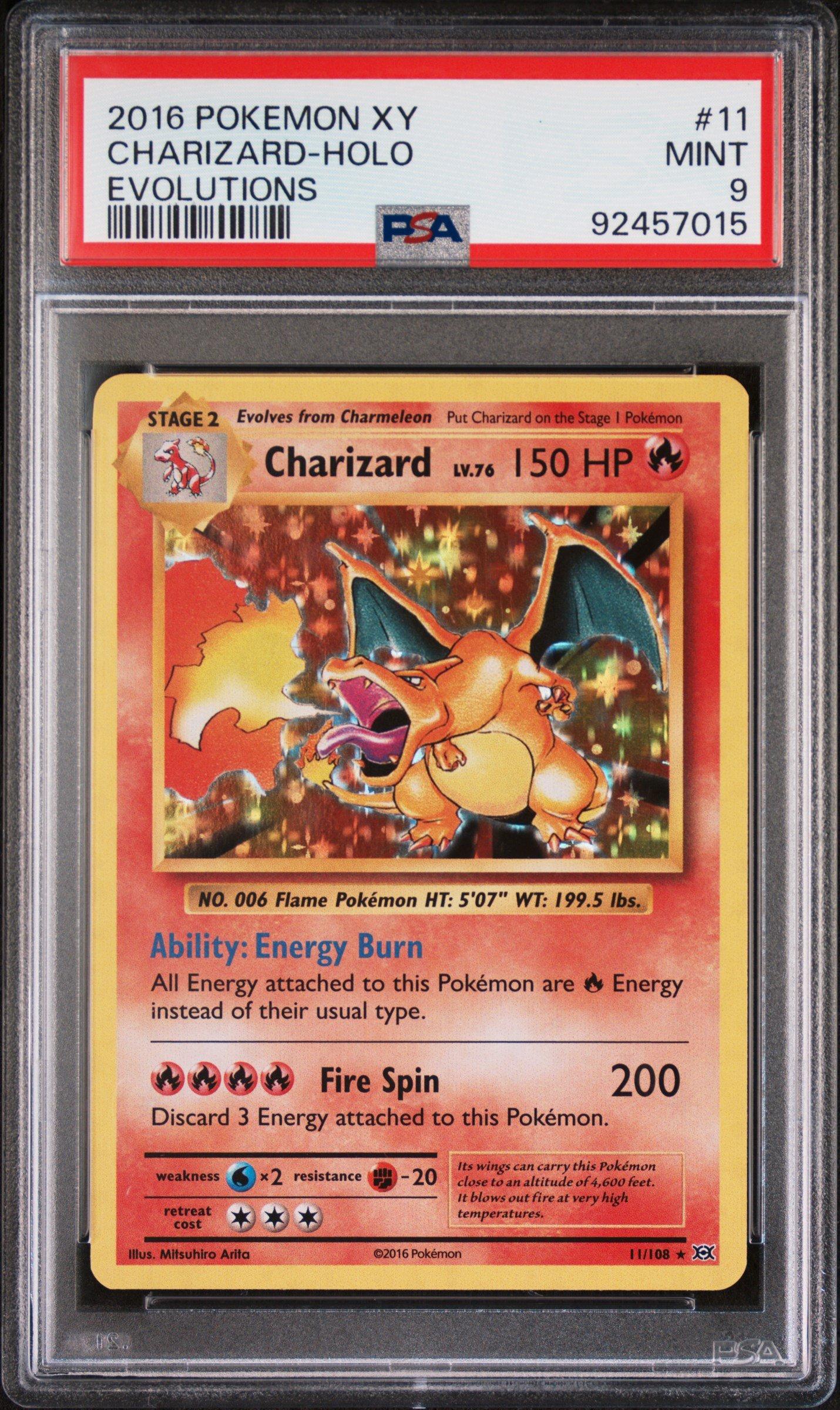 2016 Pokemon Xy Evolutions 11 Charizard-holo PSA 9 Graded Card