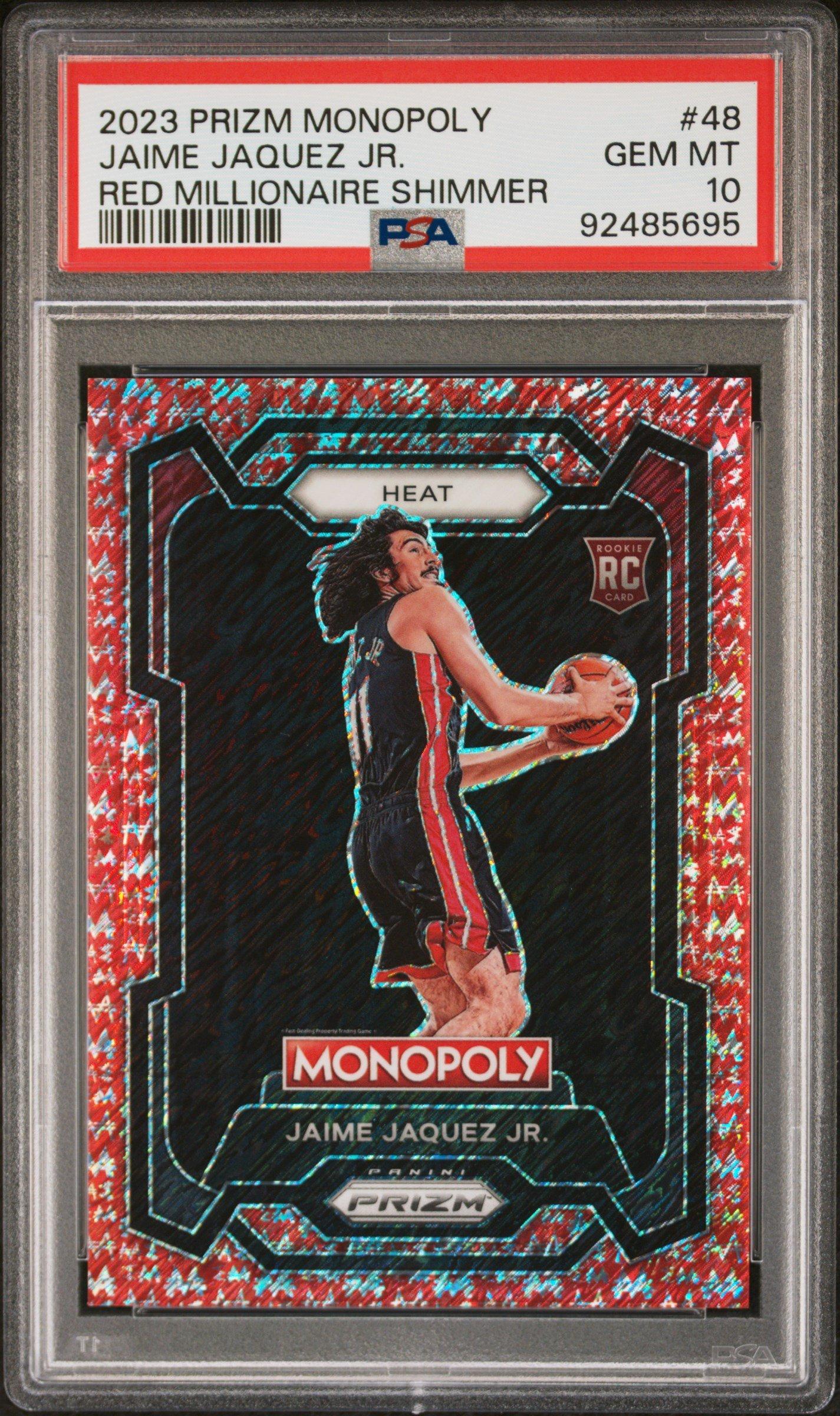 2023 Panini Prizm Monopoly 48 Jaime Jaquez Jr. Red Millionaire Shimmer PSA 10