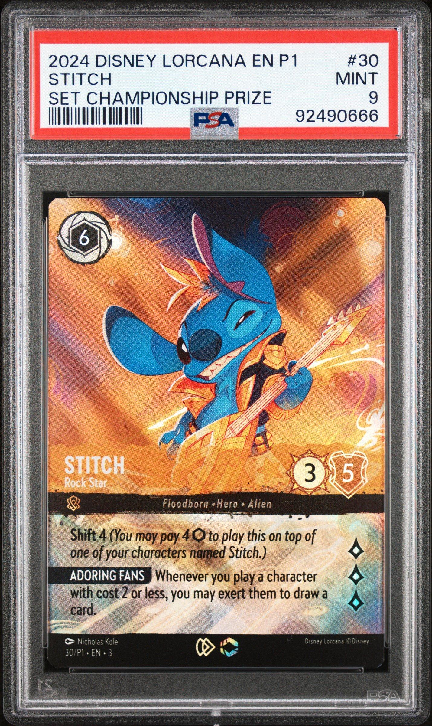 2024 Disney Lorcana En P1-promo 30 Stitch - Rock Star Into The Inklands Set  Championship Prize PSA 9 Graded Card | GameStop