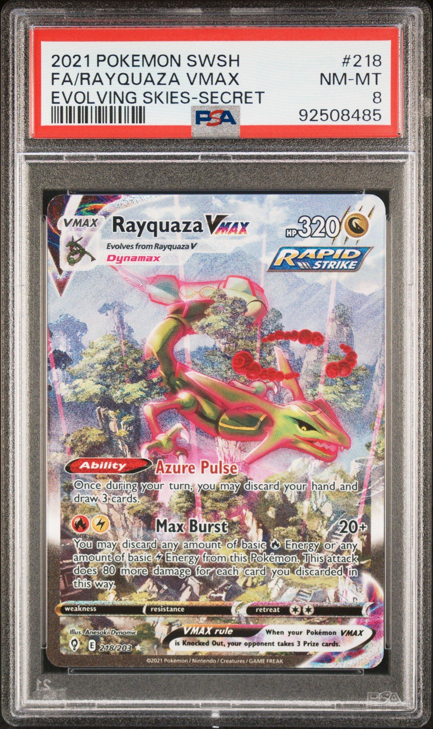 2021 Pokemon Sword & Shield Evolving Skies 218 Full Art/rayquaza Vmax  Secret PSA 8 Graded Card | GameStop