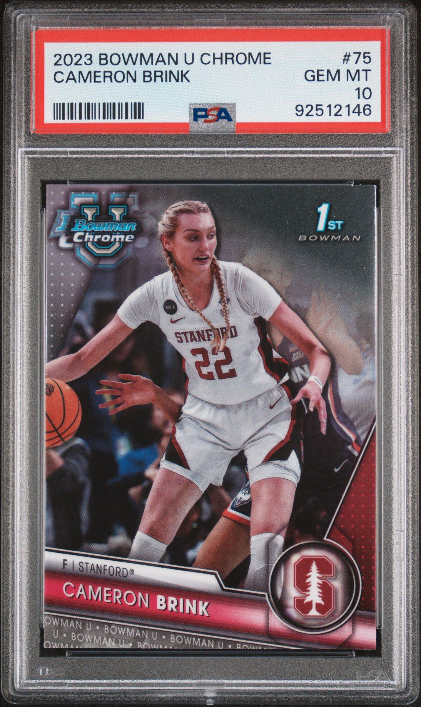 2023 Bowman University Chrome 75 Cameron Brink PSA 10