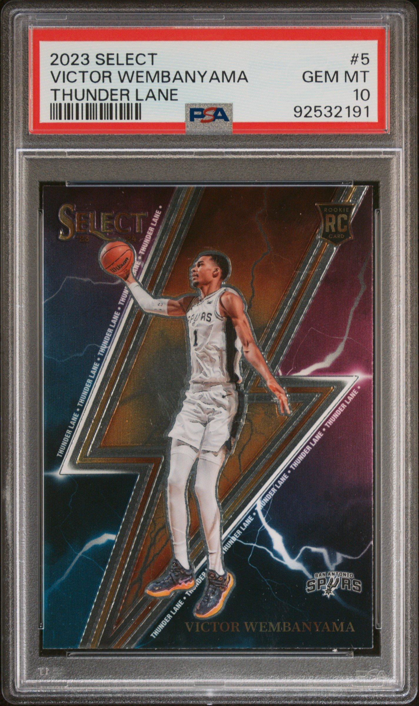 2023 Panini Select Thunder Lane 5 Victor Wembanyama PSA 10