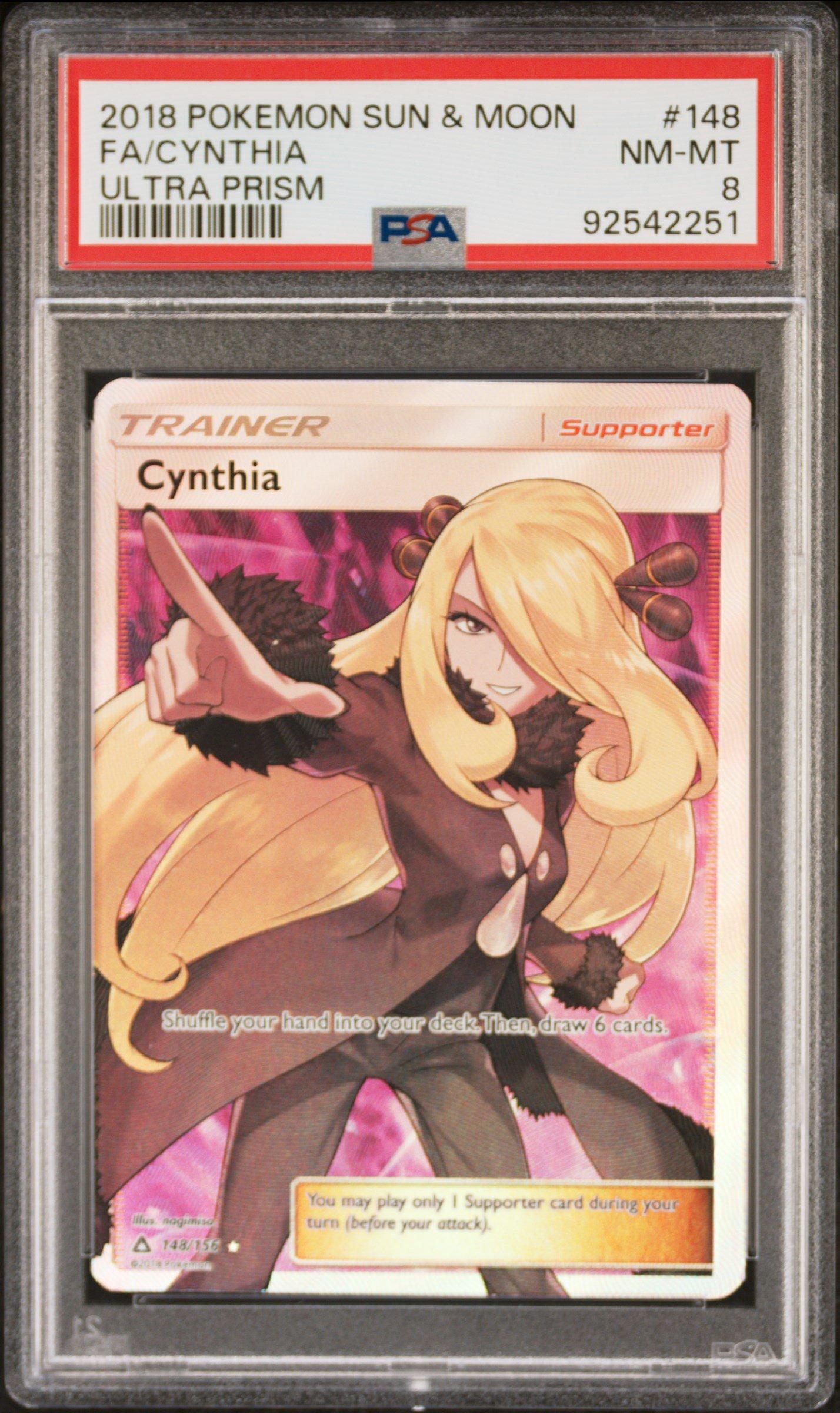 2018 Pokemon Sun & Moon Ultra Prism 148 Full Art/cynthia PSA 8 Graded Card  | GameStop