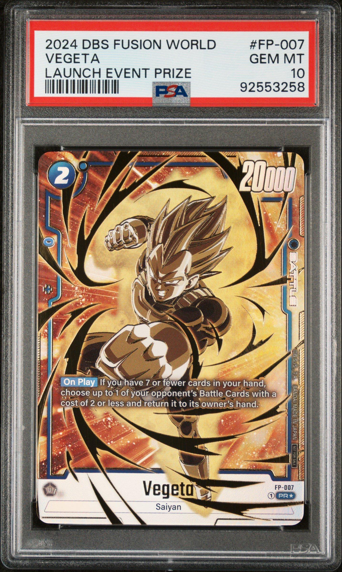 2024 D8S FSN WORLD JP ベジータ GEM MT 10 MINT GEM 10 TAG 10 MT GEM ベジータ JP WORLD FSN D8S 2024 JAPANESE