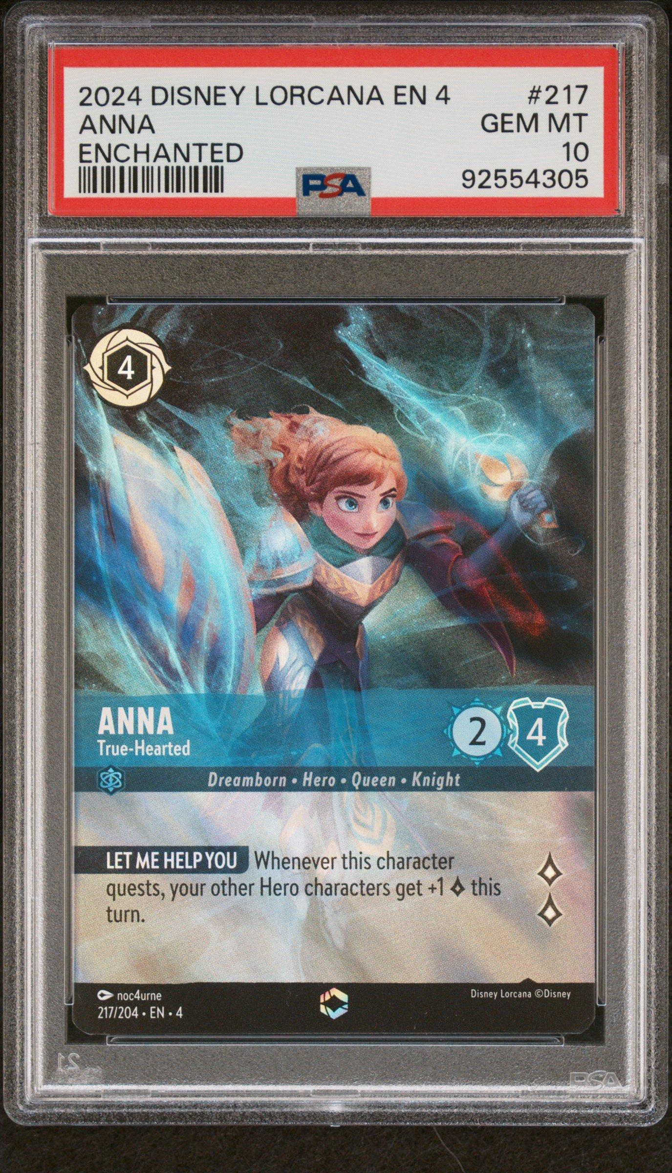 2024 Disney Lorcana En 4-ursula's Return 217 Anna PSA 10