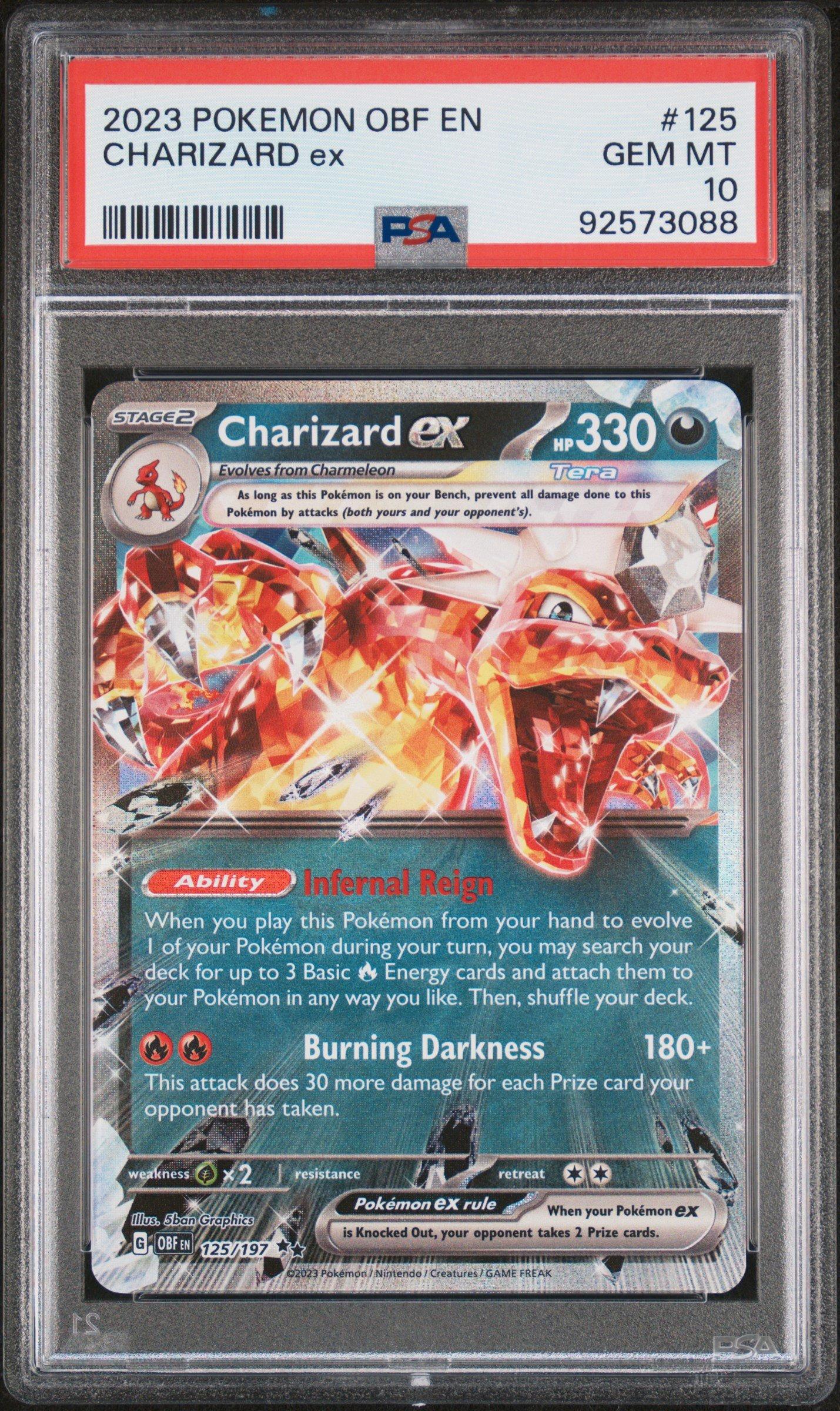 2023 Pokemon Obf En-obsidian Flames 125 Charizard Ex PSA 10 Graded