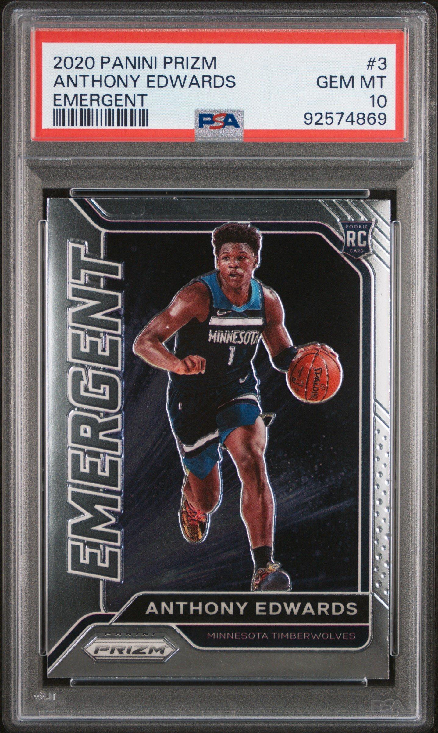2020 Panini Prizm Emergent 3 Anthony Edwards PSA 10