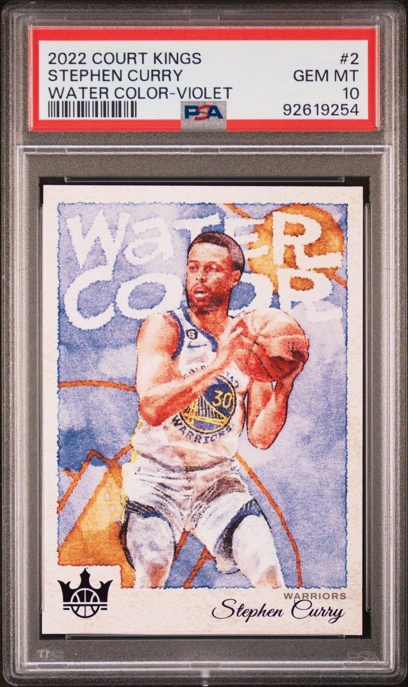 2022 Panini Court Kings Water Color 2 Stephen Curry Violet PSA 10