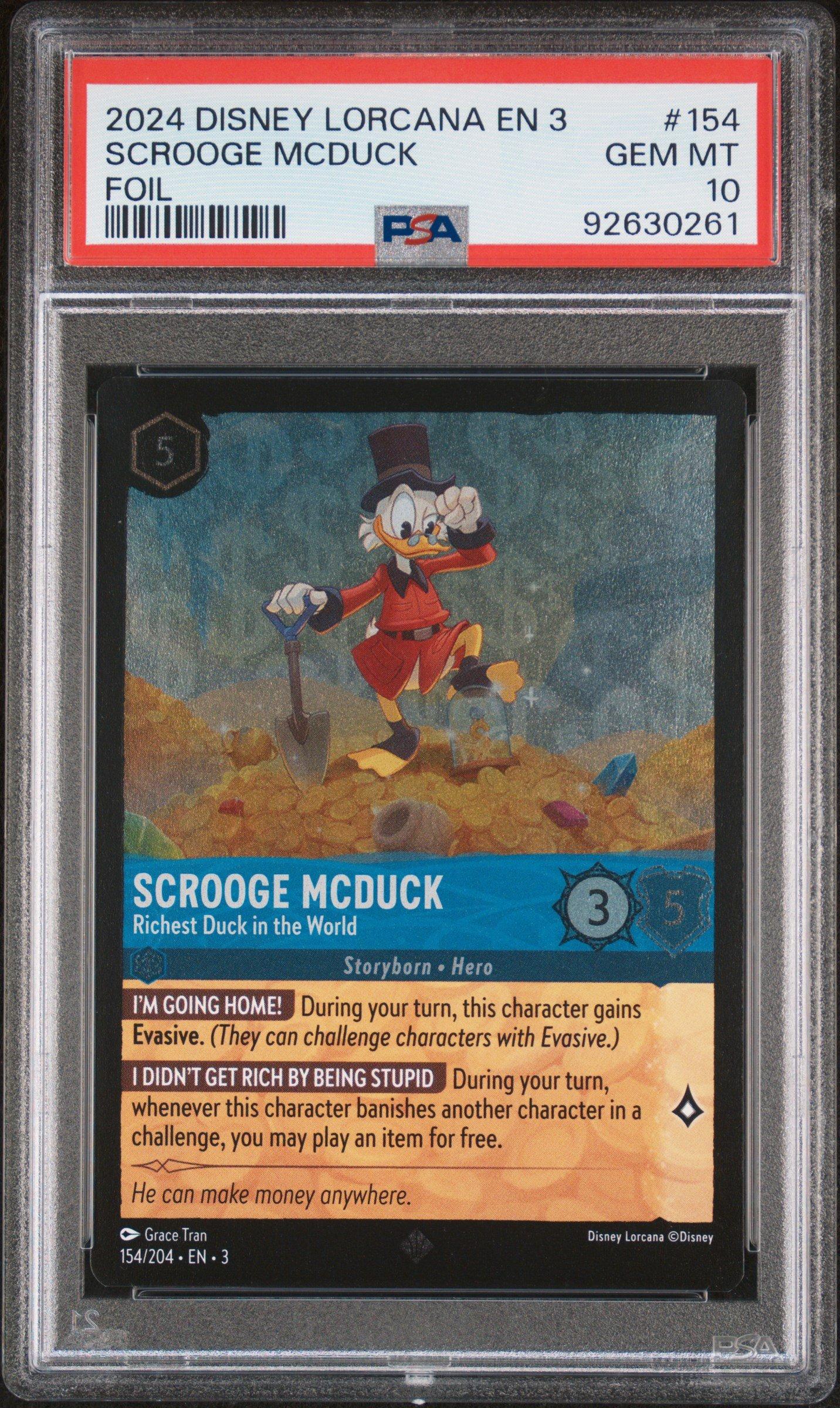 2024 Disney Lorcana En 3-into The Inklands 154 Scrooge Mcduck - Richest Duck In The World Foil PSA 10