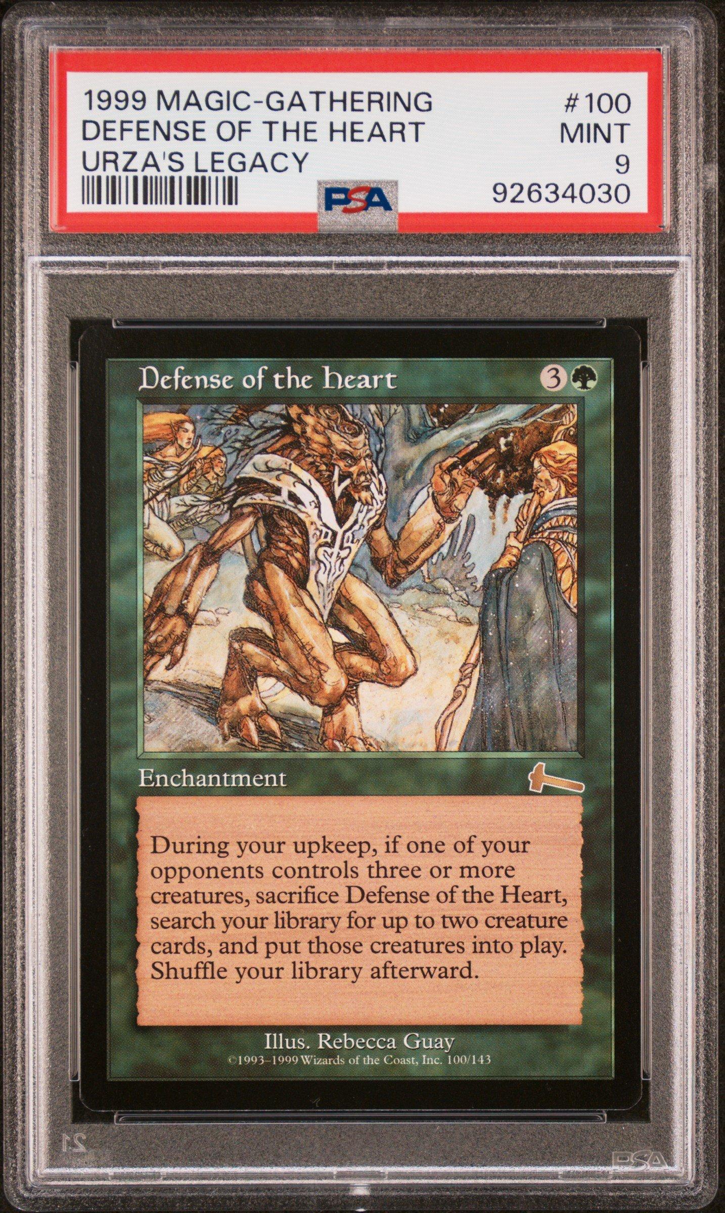 1999 Magic The Gathering Urza's Legacy 100 Defense Of The Heart PSA 9