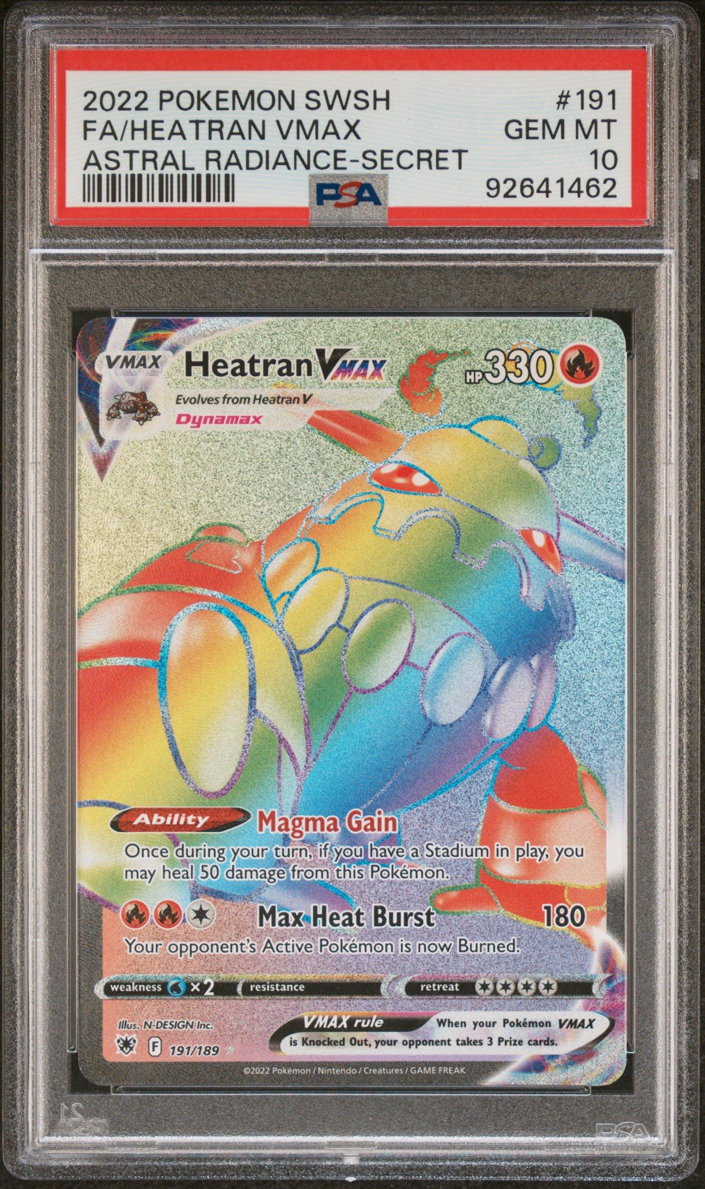 2022 Pokemon Sword & Shield Astral Radiance 191 Full Art/heatran Vmax Secret PSA 10