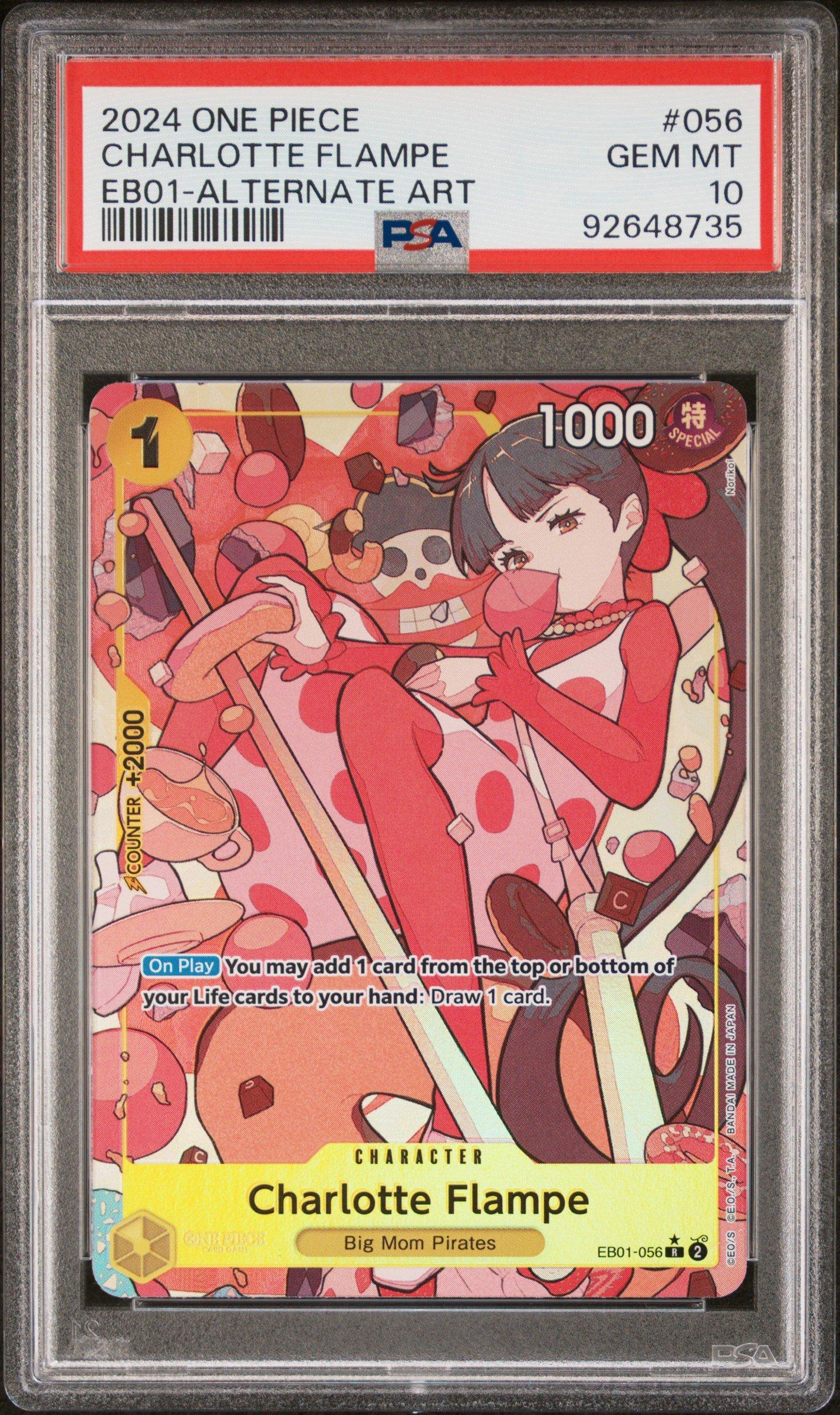 2024 One Piece Eb01-extra Booster -memorial Collection- 056 Charlotte Flampe Alternate Art PSA 10