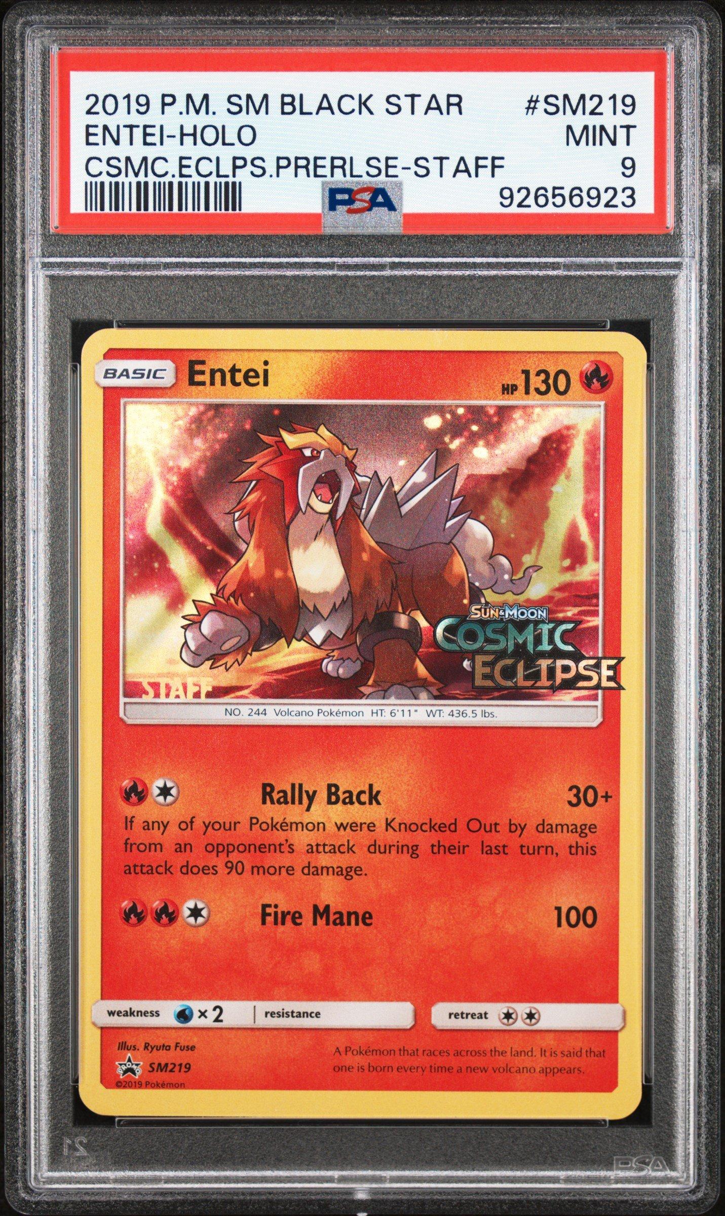2019 Pokemon Sm Black Star Promo Sm219 Entei-holo Cosmic Eclipse