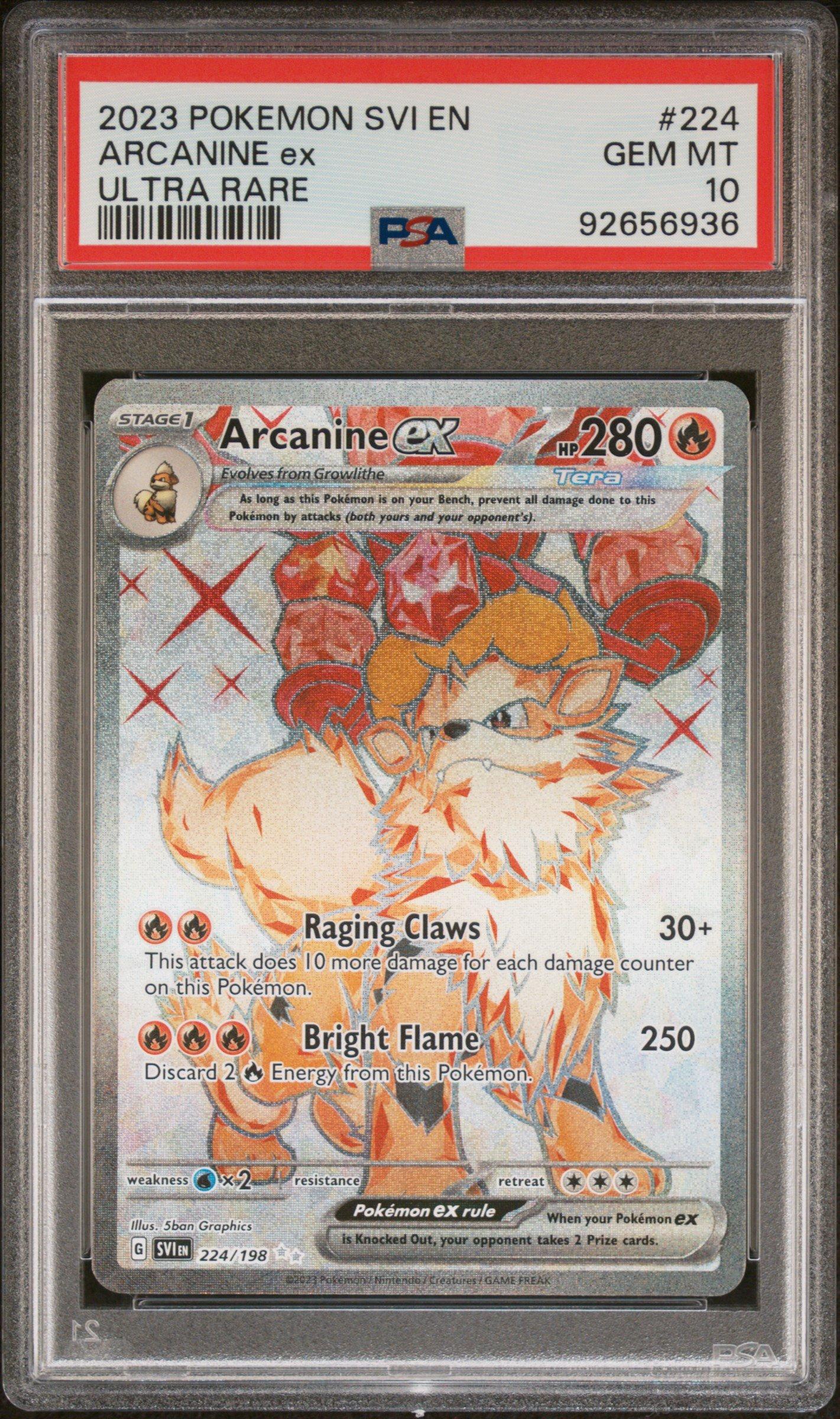 PSA 10 カード 2023 Pokemon Svi En-scarlet & Violet 224 Arcanine Ex Ultra Rare