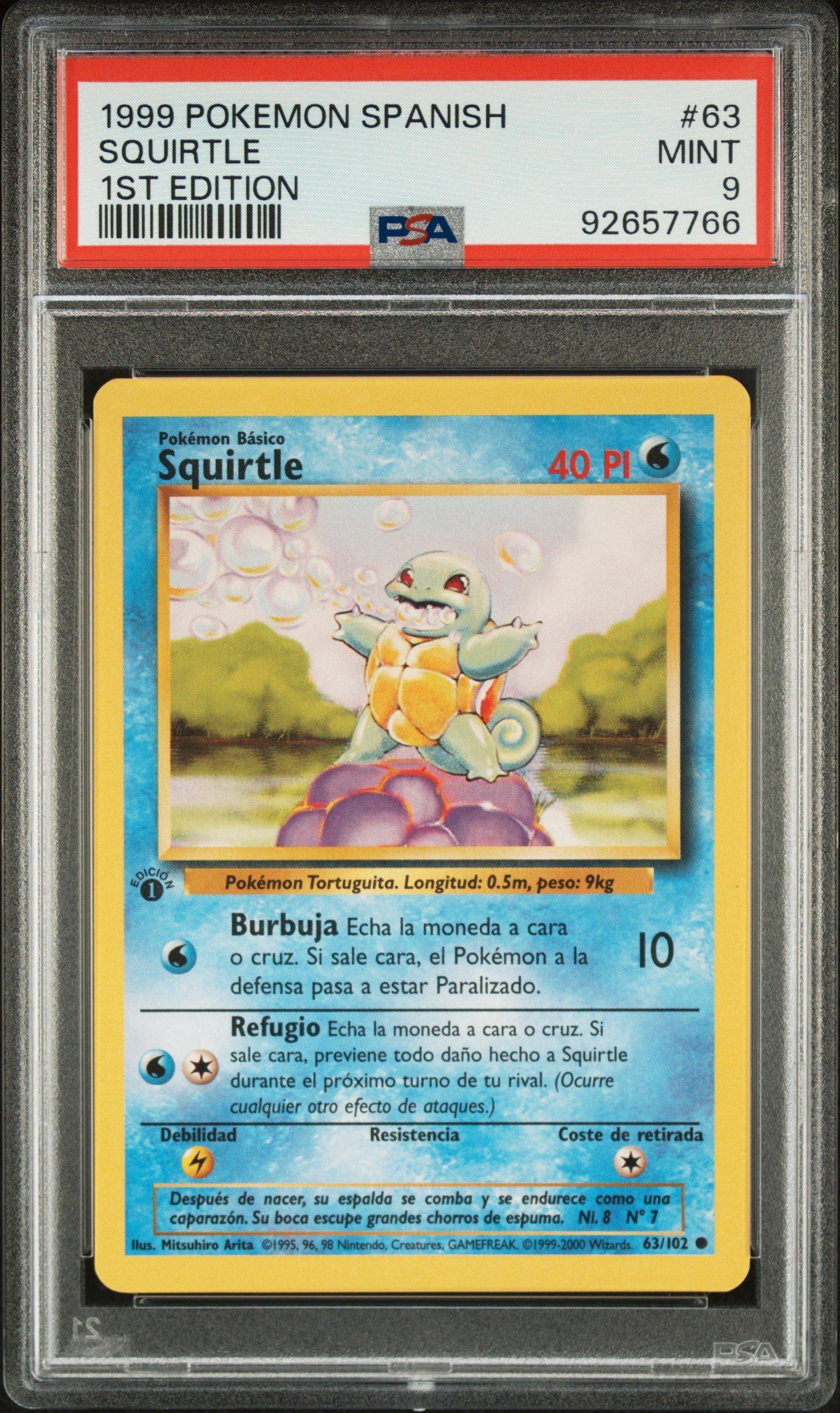 1999 Pokemon Spanish 63 Squirtle 1st Edition PSA 9 Graded Card | GameStop