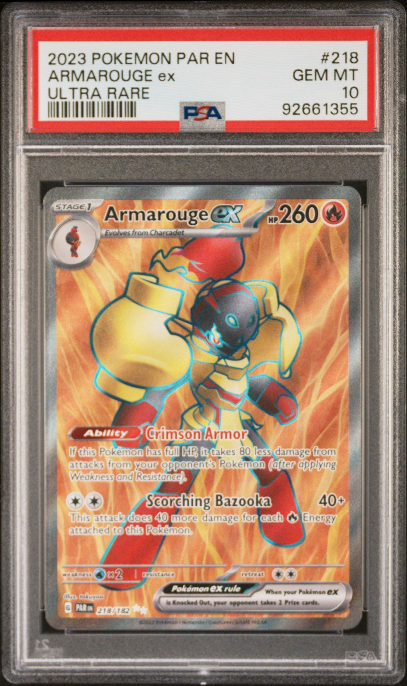 2023 Pokemon Par En-paradox Rift 218 Armarouge Ex Ultra Rare PSA