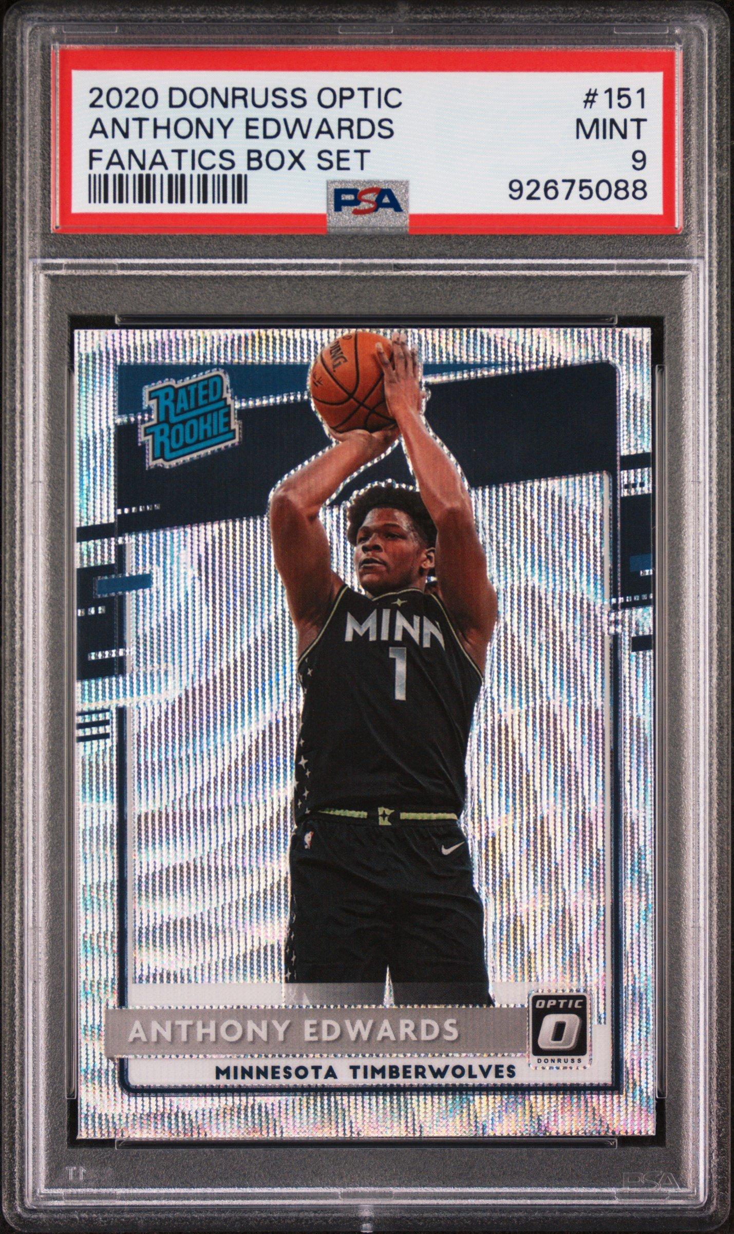 2020 Panini Donruss Optic 151 Anthony Edwards Fanatics Box Set PSA