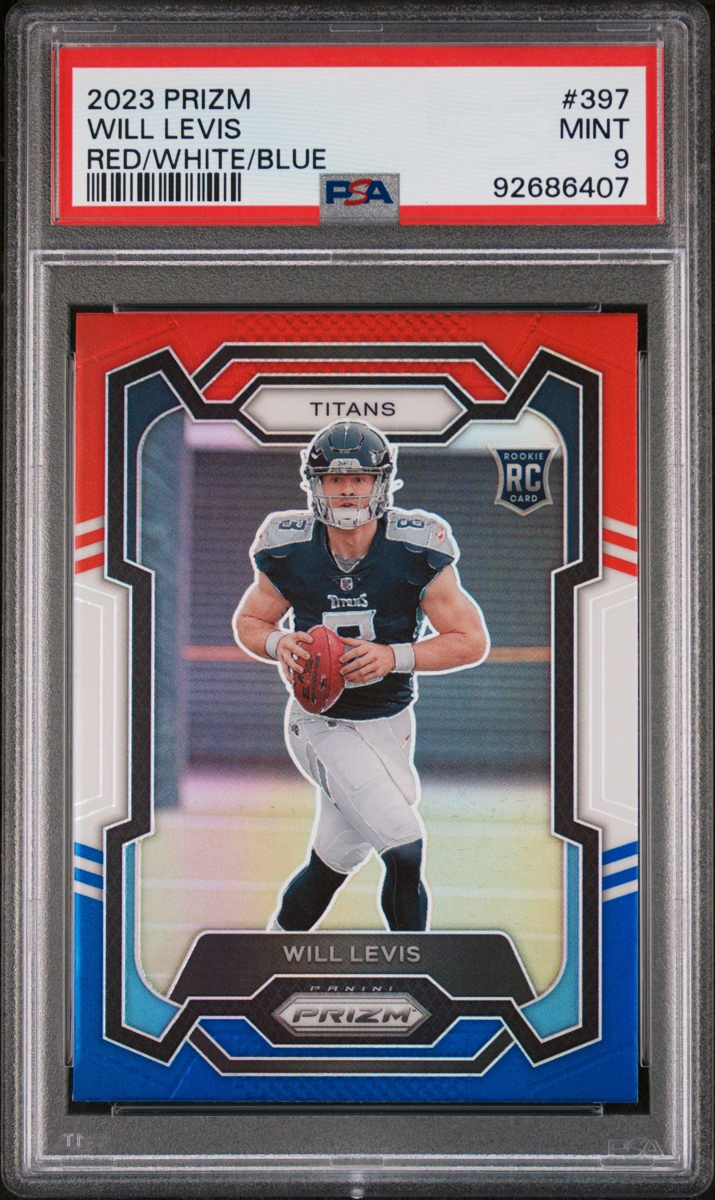 2023 Panini Prizm 397 Will Levis Red/white/blue Prizm PSA 9