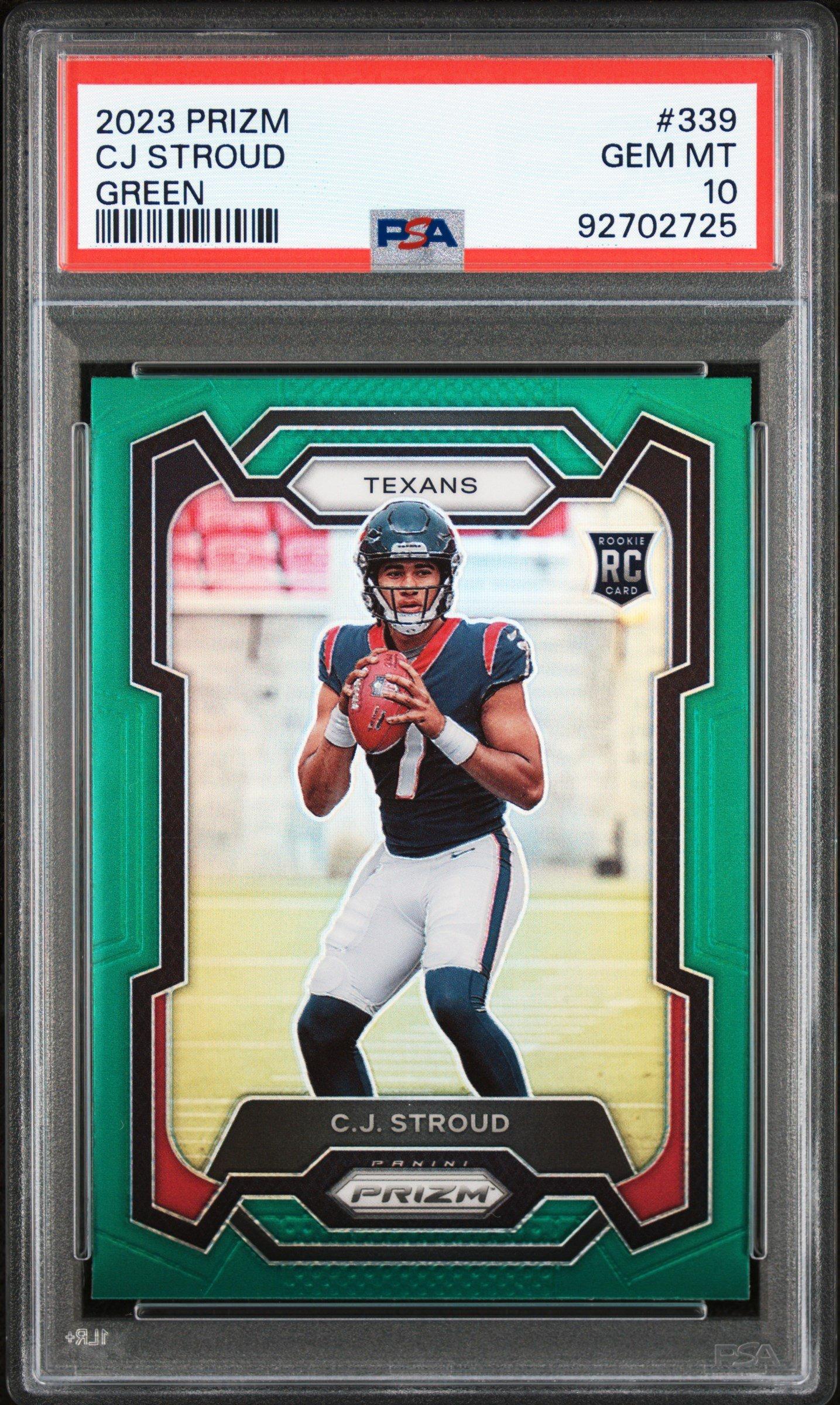 2023 Panini Prizm 339 Cj Stroud Green Prizm PSA 10